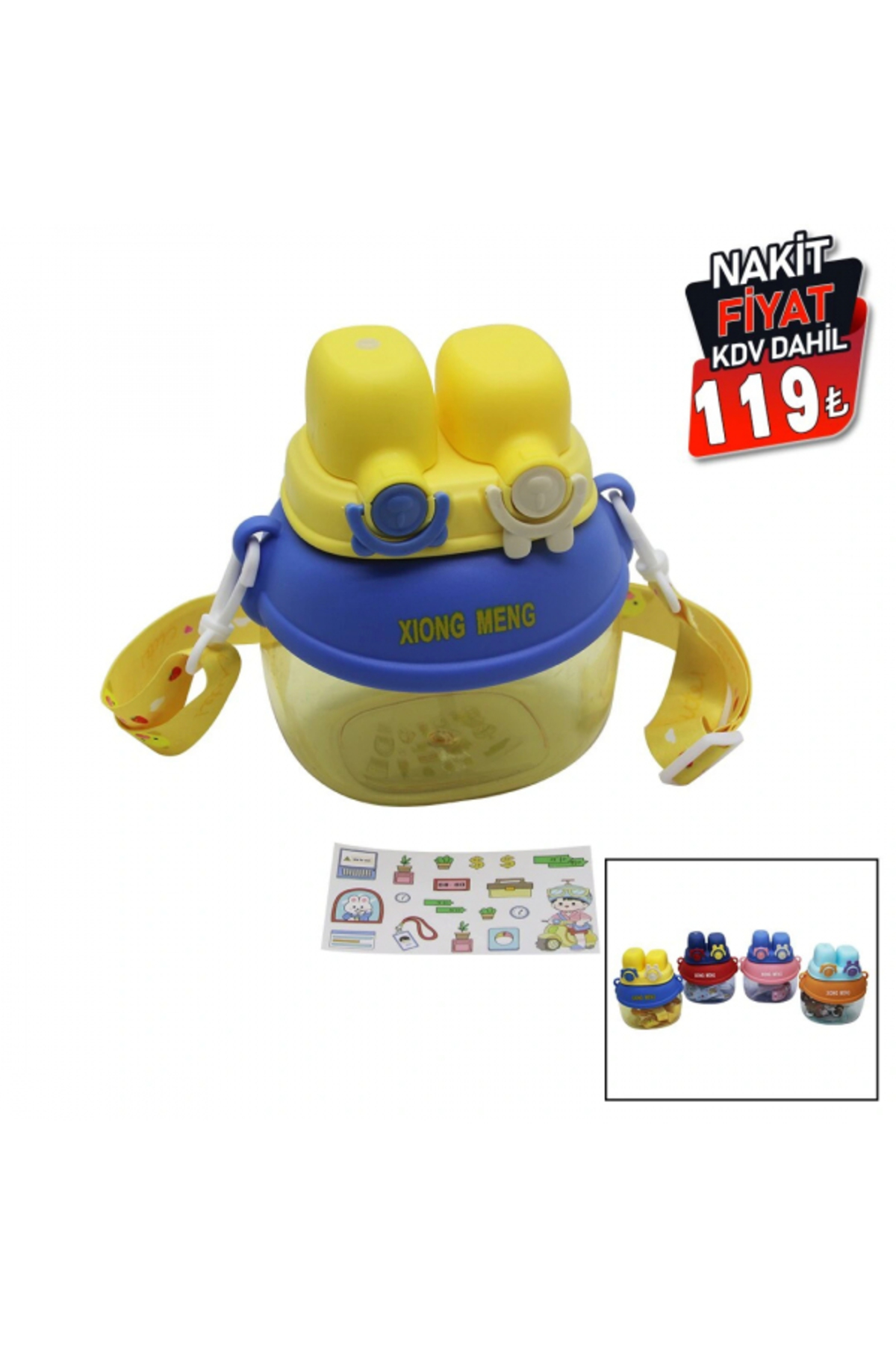 Go İthalat YÜZ MODELİ  - 2 KİLİTLİ KAPAK  RENKLİ MİKA KRİSTAL SULUK MATARA PİPETLİ - NAYLON ÇANTALI - ASKILI 12 fotoğrafı 2 (önizleme)