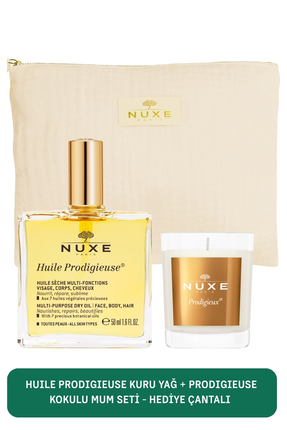 Nuxe Çok Amaçlı Kuru Yağ (Yüz, Vücut, Saç) 50Ml-Mum Ve Çanta Hediye