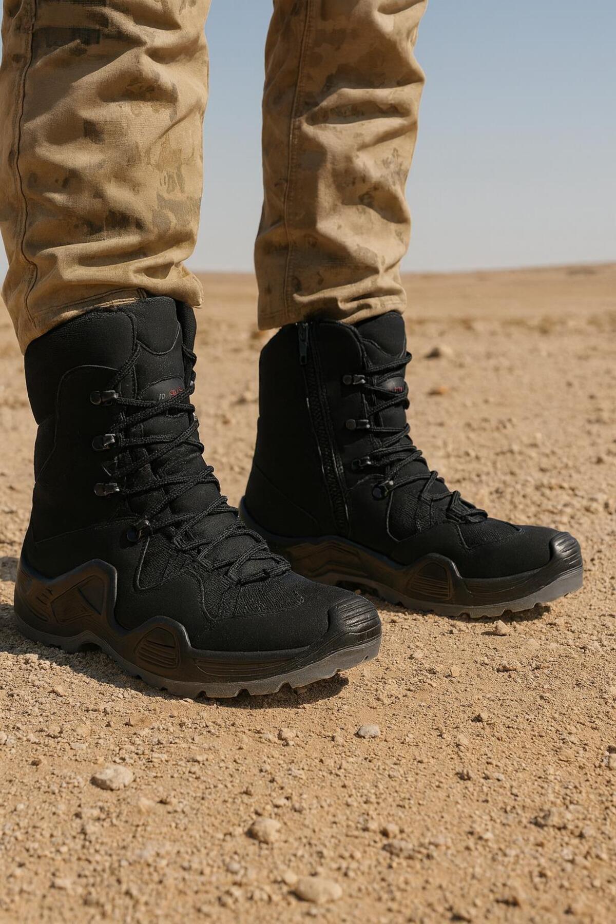 MODAONN Erkek Postal Çöl Askeri Fermuarlı Bot