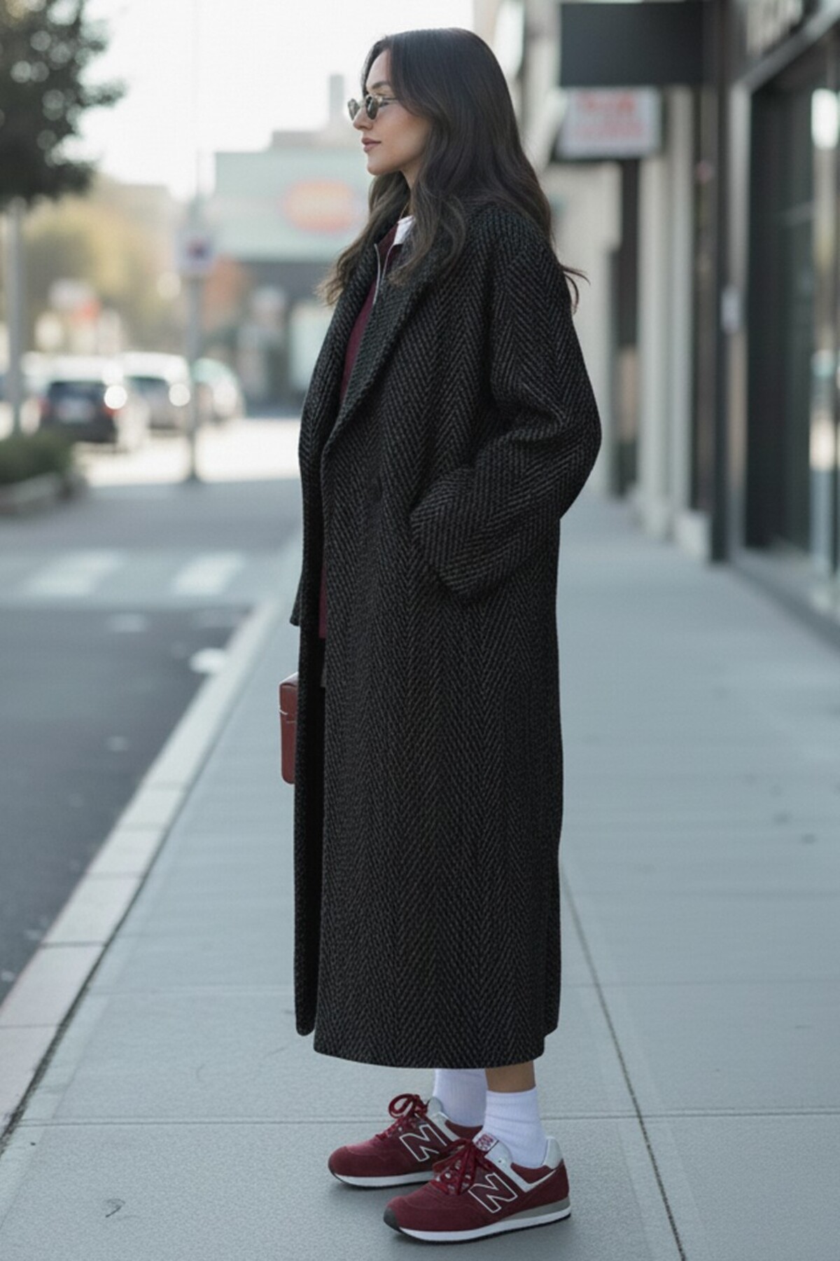 Mothermood  Balık Sırtı Detaylı Astarlı Kışlık Kadın Kaşmir Uzun Kaban - Görsel 3