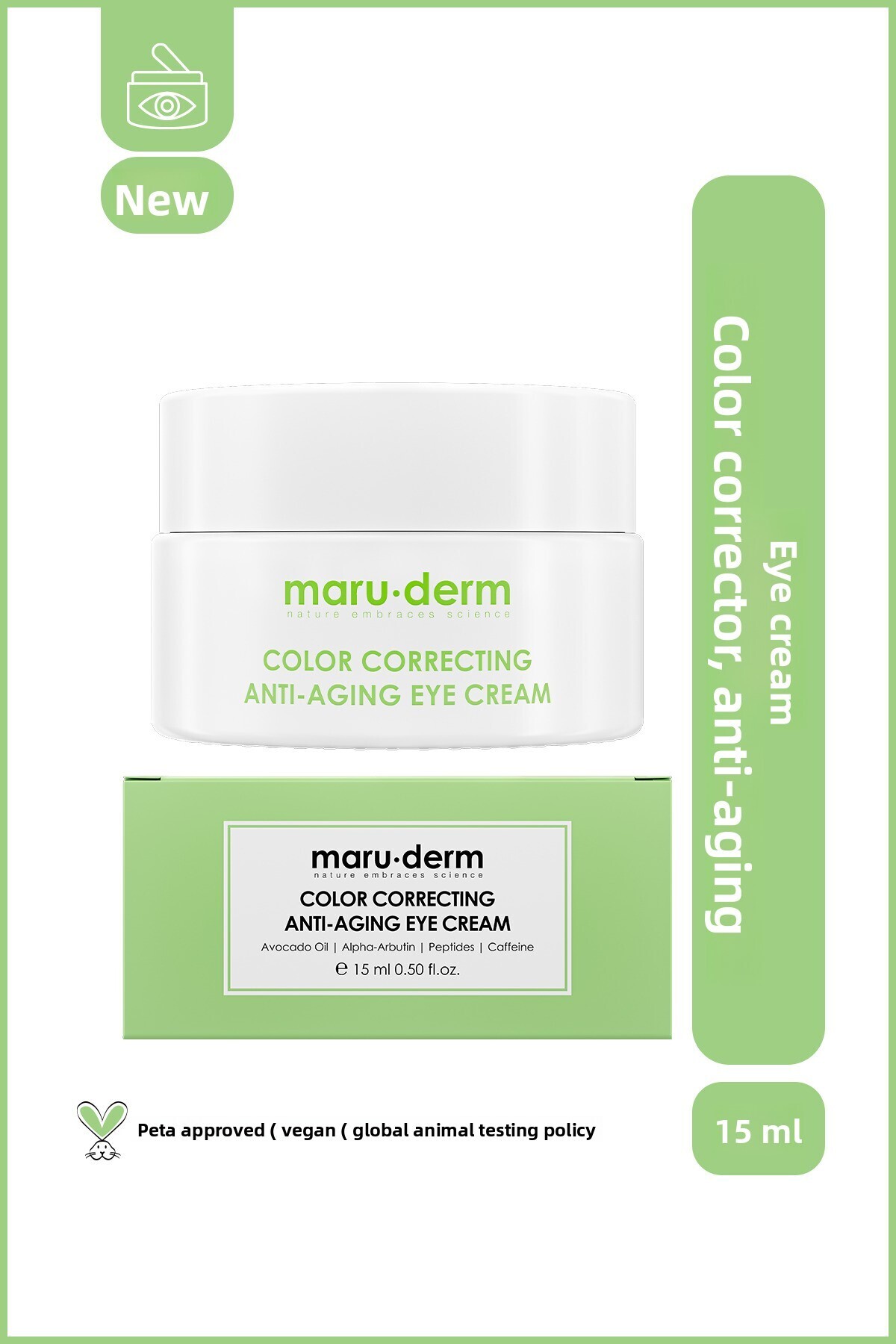Maru.Derm Avocado Anti-Wrinkle, Moisturizing and Brightening Eye Cream 15 ML