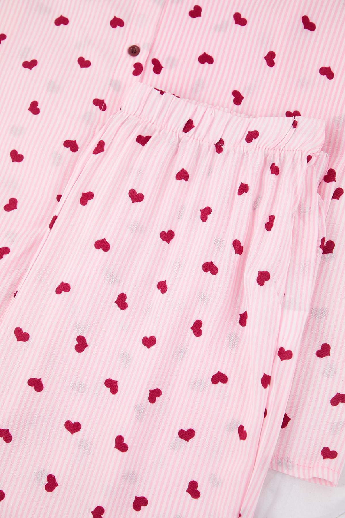 Trendyolmilla  Pembe Çizgili Viskon Dokuma Pijama Takımı THMAW26PT00106 - Görsel 6