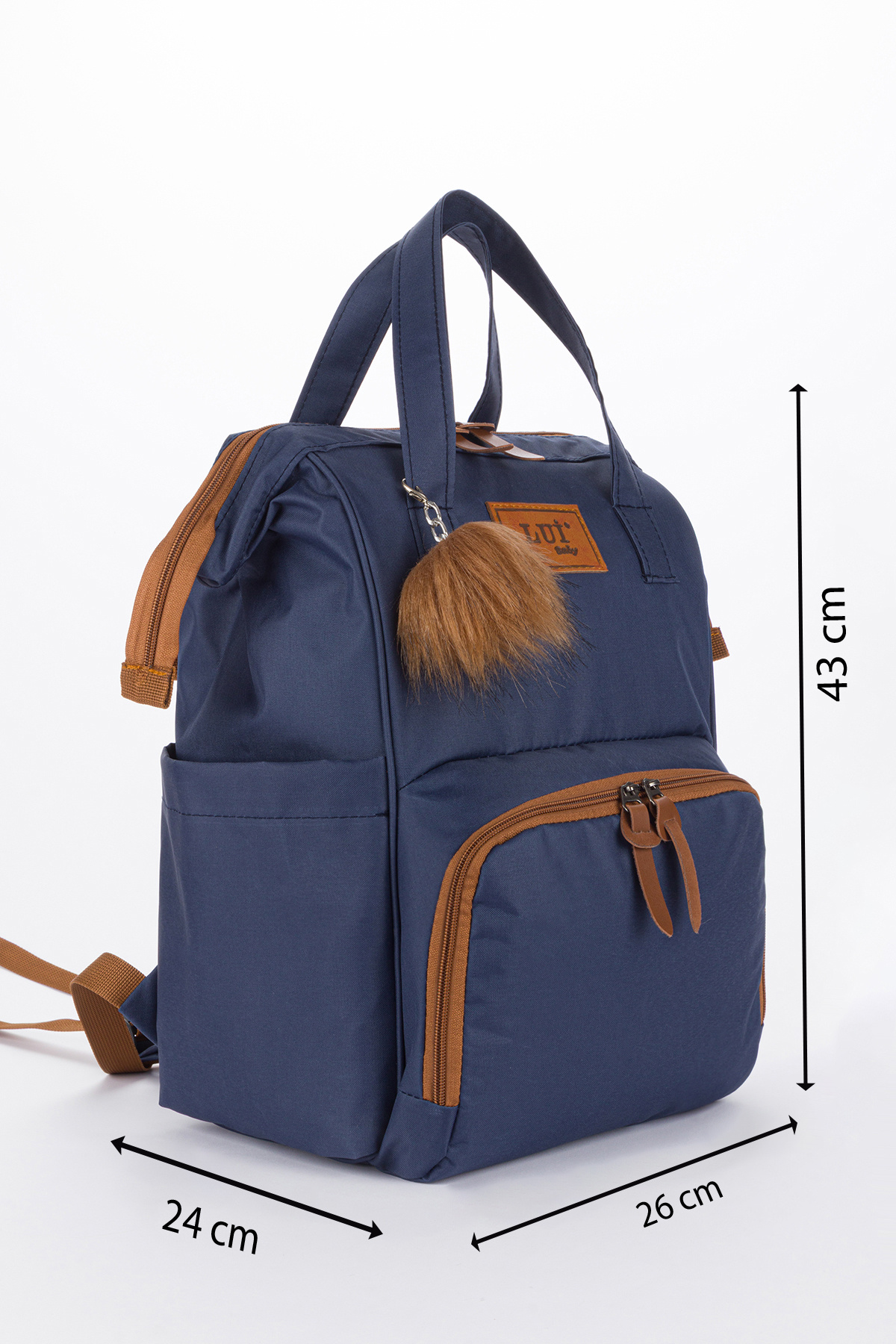 Lui Baby Anne Bebek Bakım Sırt Çantası Askı Aparatlı Ve Mommy Bag Omuz Çantası Anahtarlık Hediyeli 2'li Set fotoğrafı 3 (önizleme)