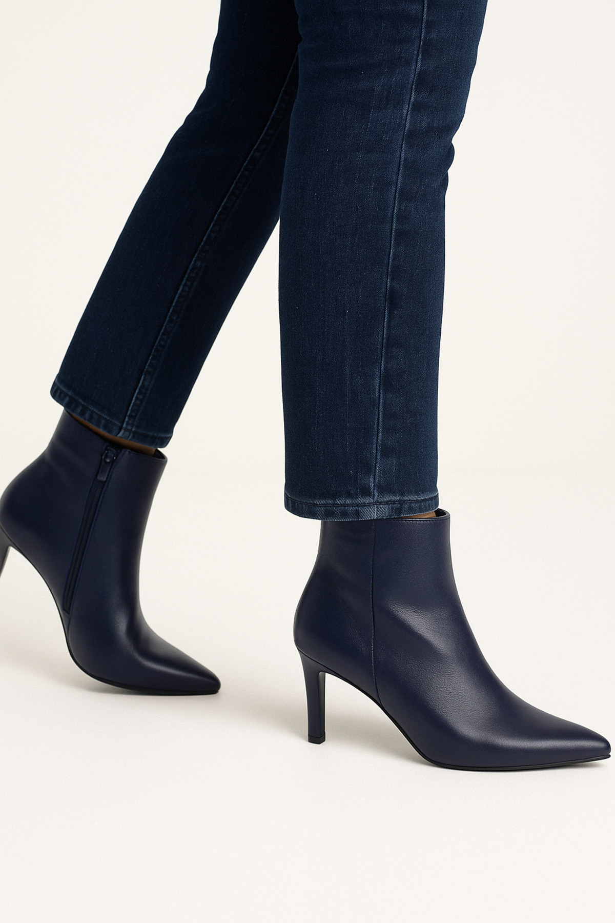 KARVENSHOES Kadın Hakiki Lacivert Deri Bot 574 görsel 4