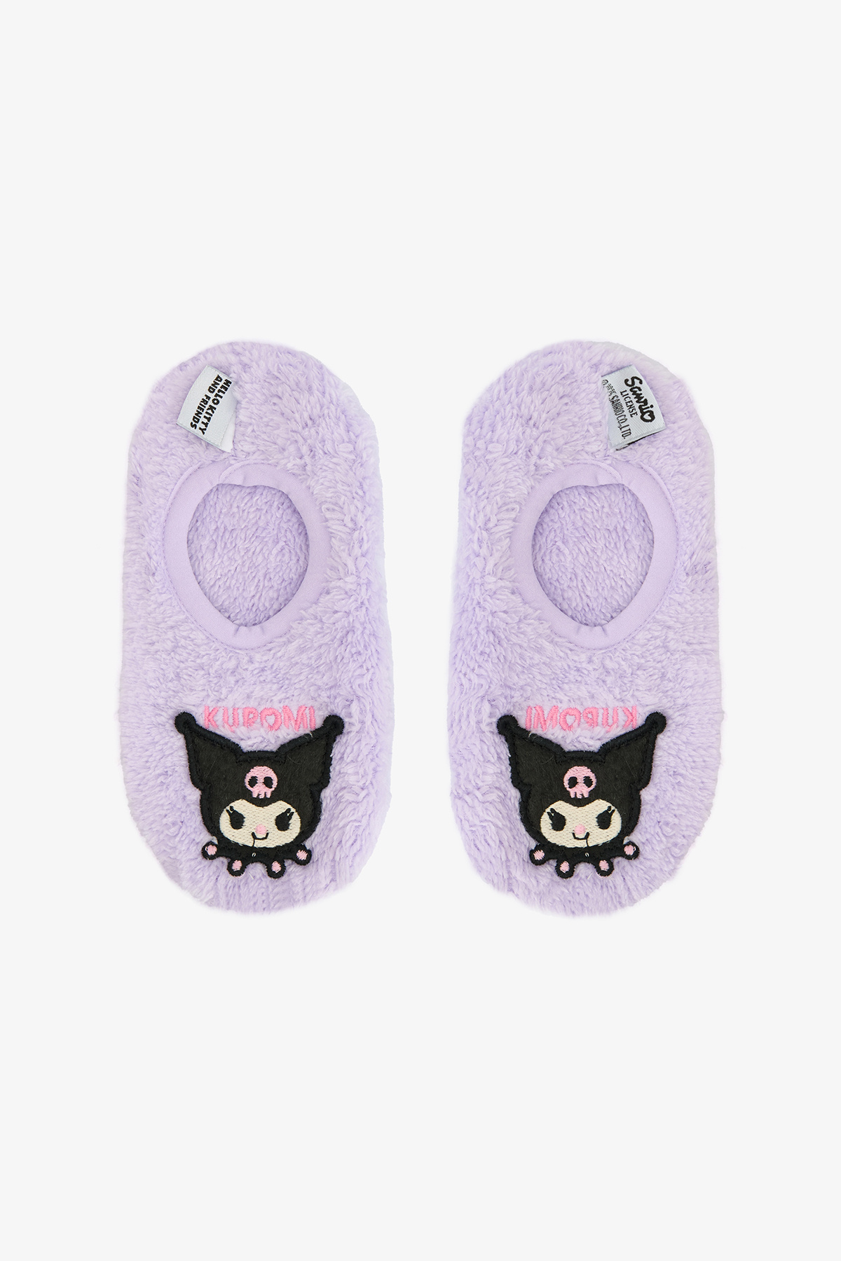 Penti Lila Kız Çocuk Kuromi Nakışlı Kaymaz Tabanlı Panduf