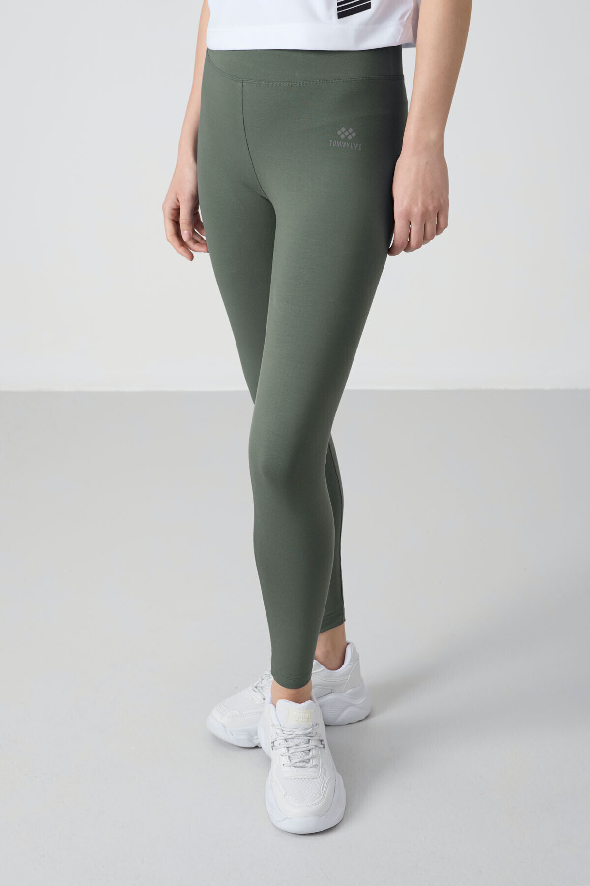TOMMY LIFE Çağla Yüksek Bel Toparlayıcı Slim Fit Dar Paça Kadın Tayt - 94011 görsel 4
