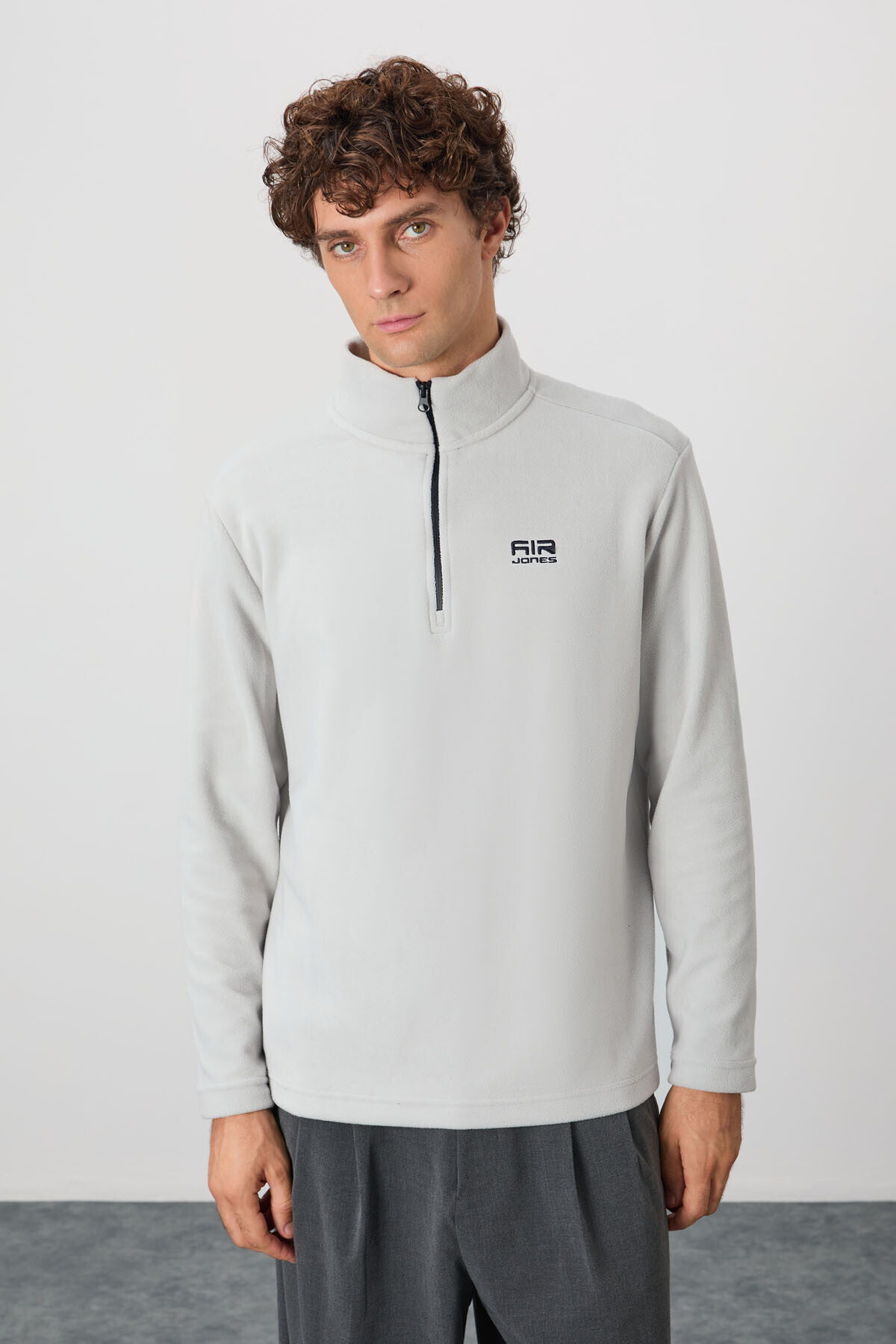 River Taş Dik Yaka Erkek Polar Sweatshirt - 88310 — رنگارنگ A14ER-88310