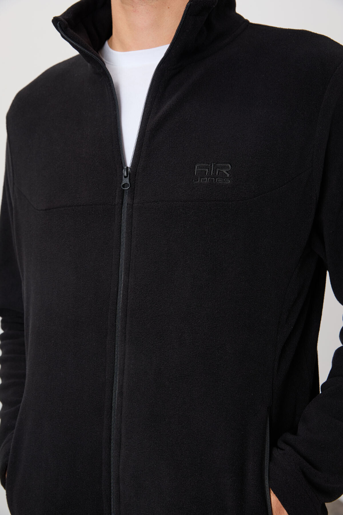 AIR JONES Hardy Siyah Standart Kalıp Polar Erkek Sweatshirt - 88299 görsel 2