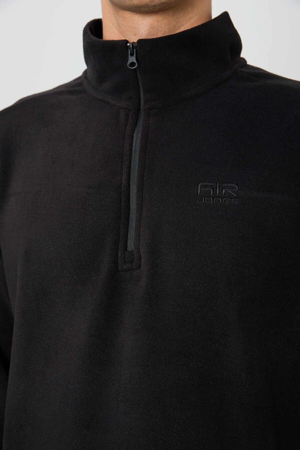 River Siyah Dik Yaka Erkek Polar Sweatshirt - 88310 — رنگارنگ A14ER-88310 — تصویر 4 از 6