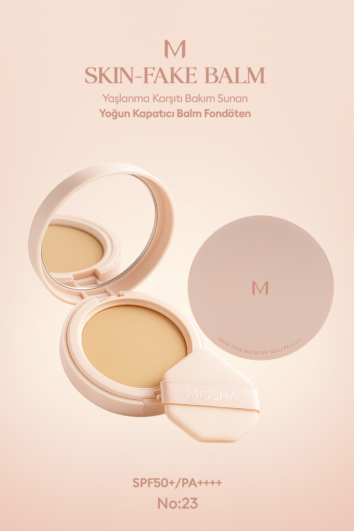 Missha Yaşlanma Karşıtı Bakım Sunan Yoğun Kapatıcı Balm Fondöten M Skin-Fake Balm SPF50+PA++++ (No.23)