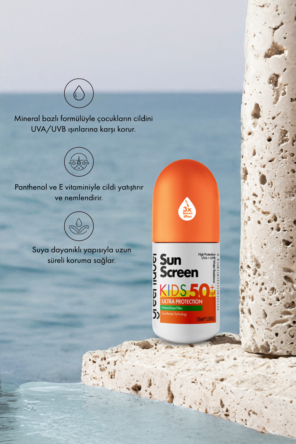 Green Label Çocuk Yüz Ve Vücut Kremi Yüksek Korumalı Kids Sun Spf 50 Mineral Bazlı Güneş Koruyucu Krem 100 ml fotoğrafı 3 (önizleme)