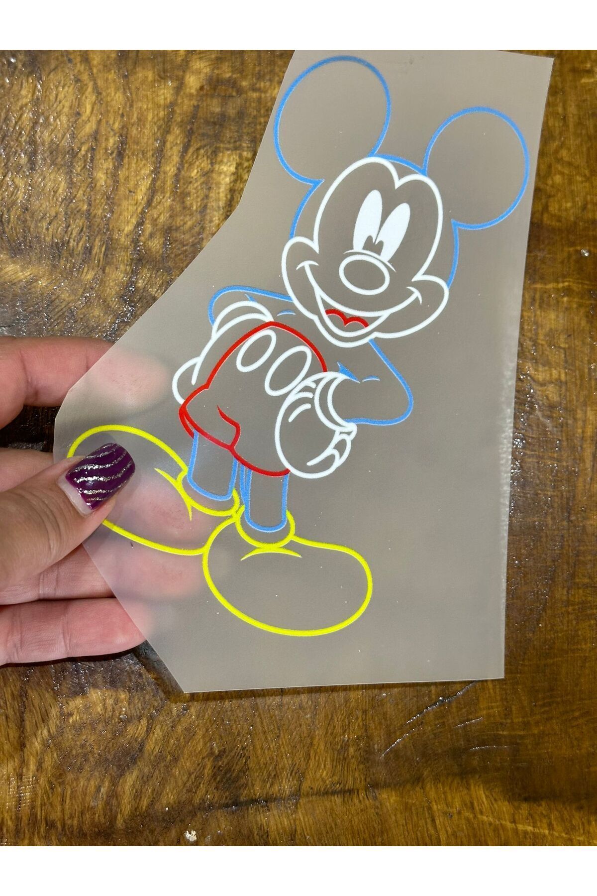 Gönülden Tasarım ÜTÜ İLE YAPIŞAN MİCKEY MAUSE ARMA TRANSFER BASKI TİŞÖRT BASKI 17X10 CM