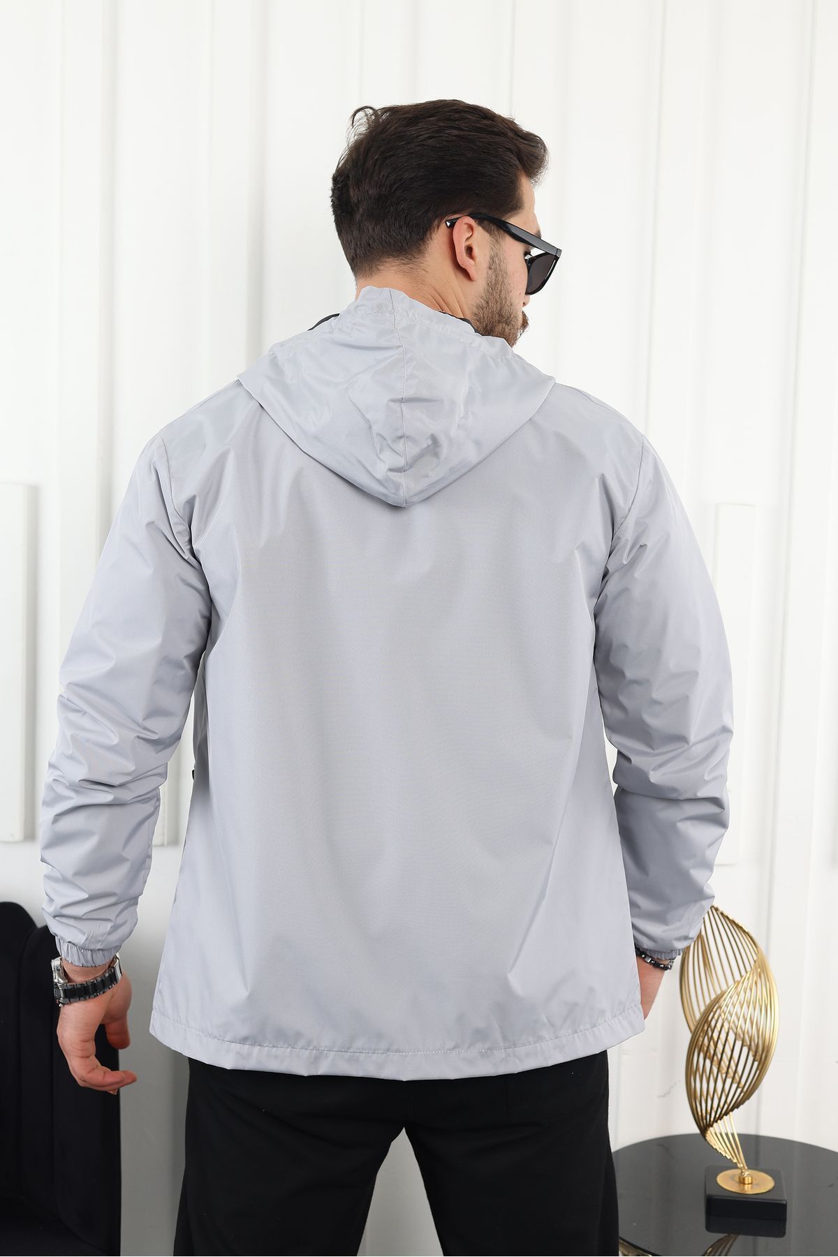 comstar  Erkek Içi Astarlı Suya Dayanıklı Kapüşonlu Cepli Yağmurluk - Görsel 4