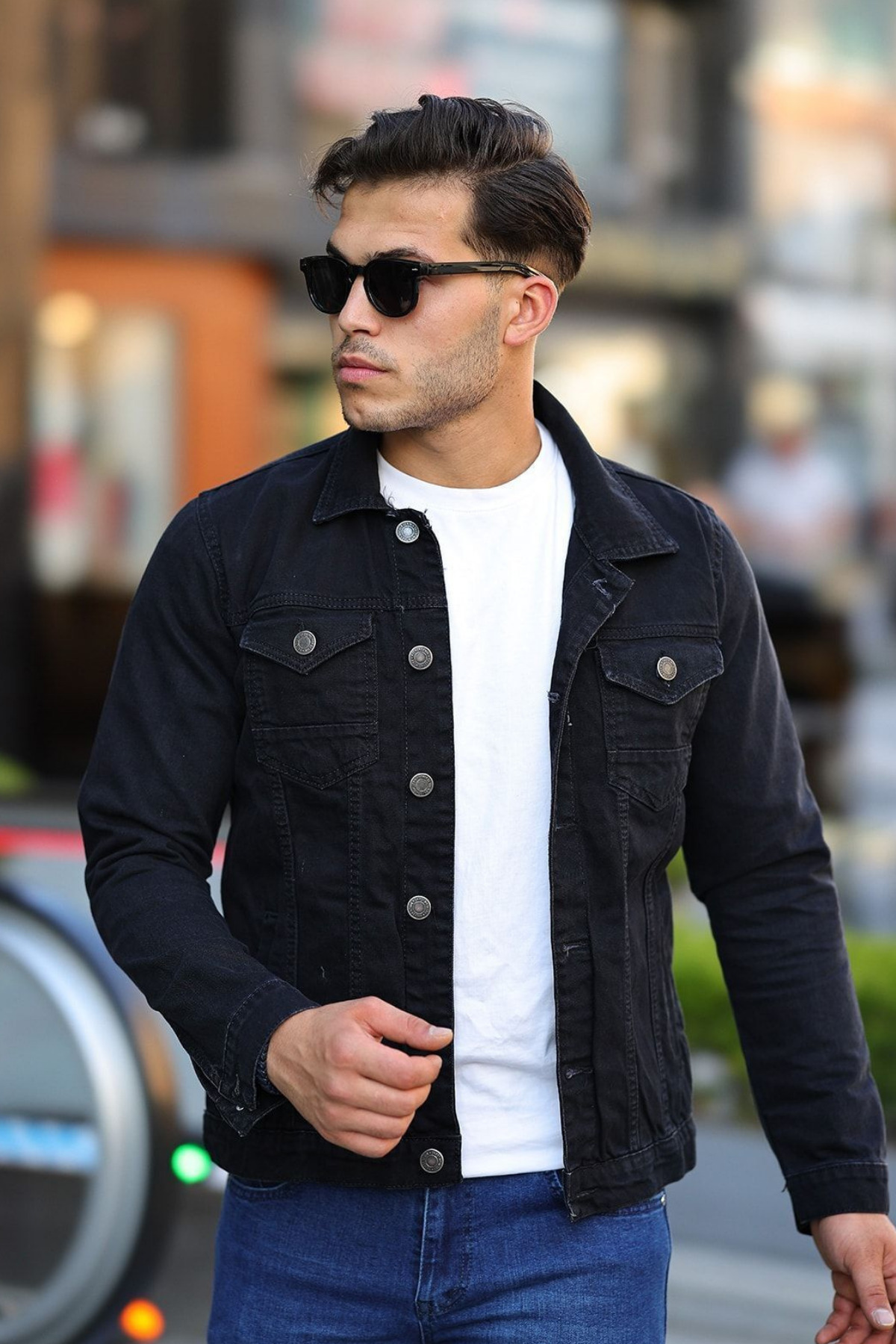 comstar  Erkek A Kalite Slim Fit Denim Kot Ceket