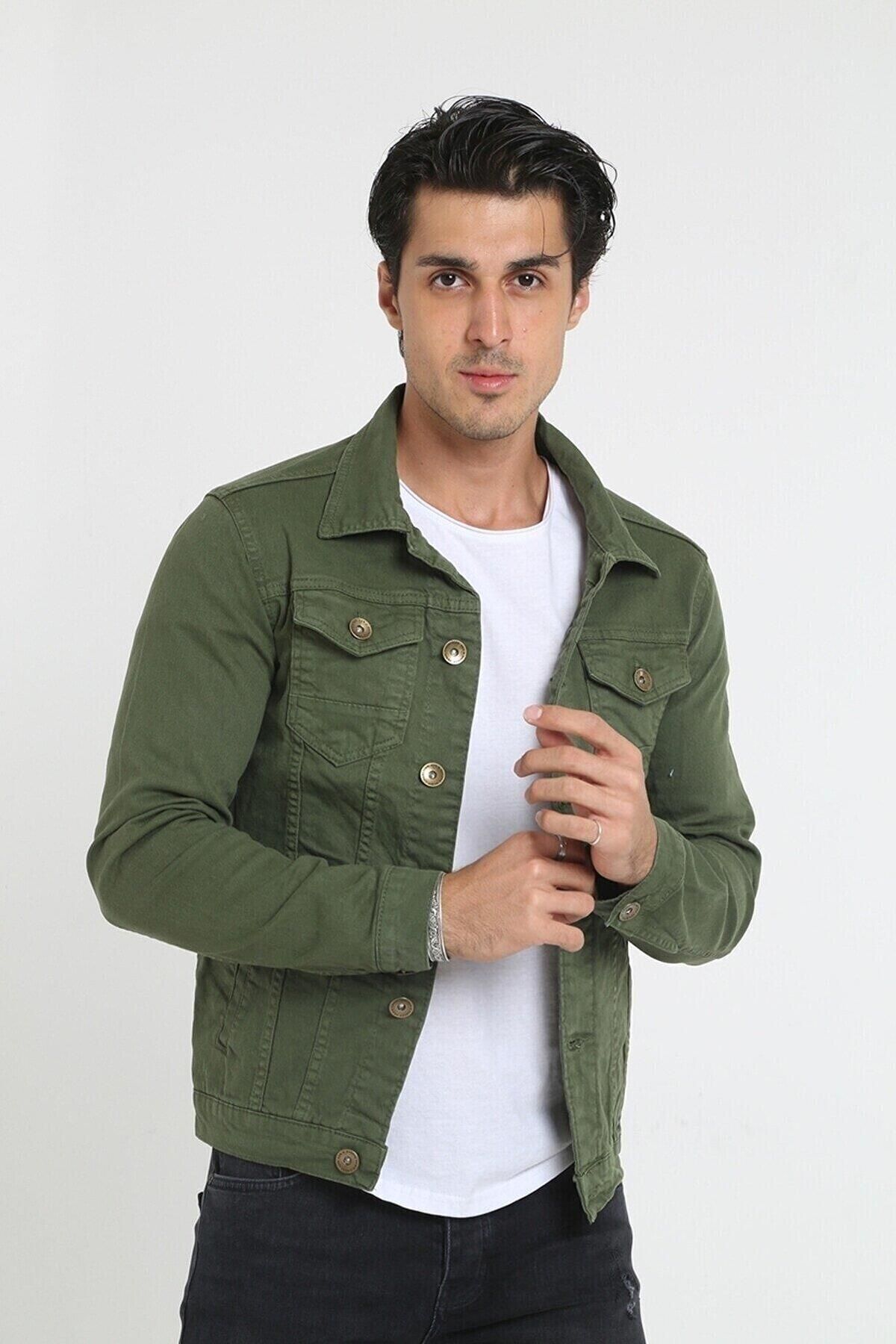 comstar Erkek A Kalite Slim Fit Denim Kot Ceket