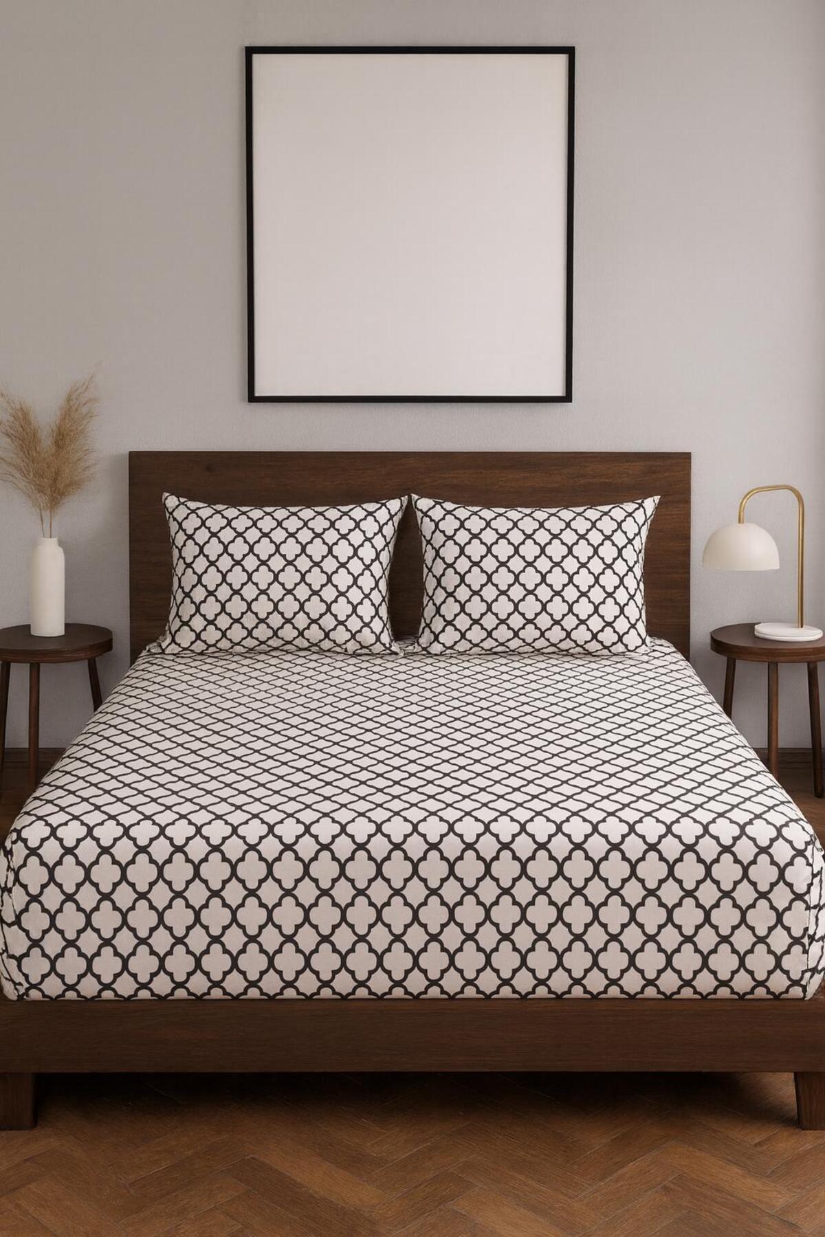 üntaş Üntaş beyaz damak battal çift kişilik lastikli çarşaf +2 yastık kılıfı ecbeyazdamak180