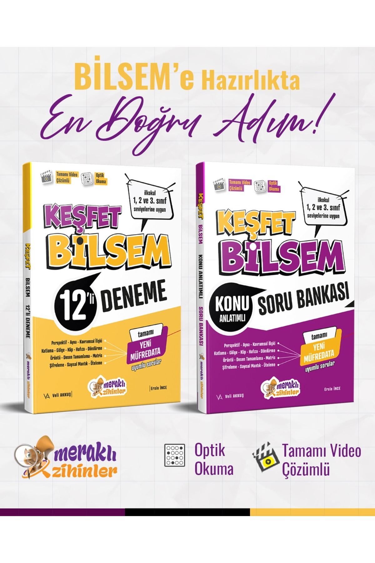 meraklı zihinler KEŞFET BİLSEM KONU ANLATIMLI SORU BANKASI+BİLSEM 12'Lİ DENEM SETİ(1,2 ve 3.SINIF SEVİYELERİNE UYGUN)