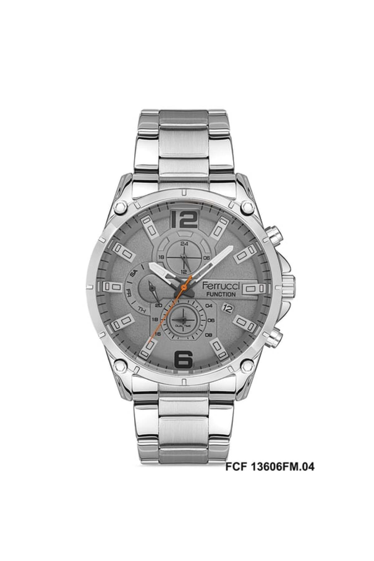 ساعت مچی مردانه نقره‌ای رنگ، صفحه خاکستری - بند فلزی شیک، ۲ سال گارانتی