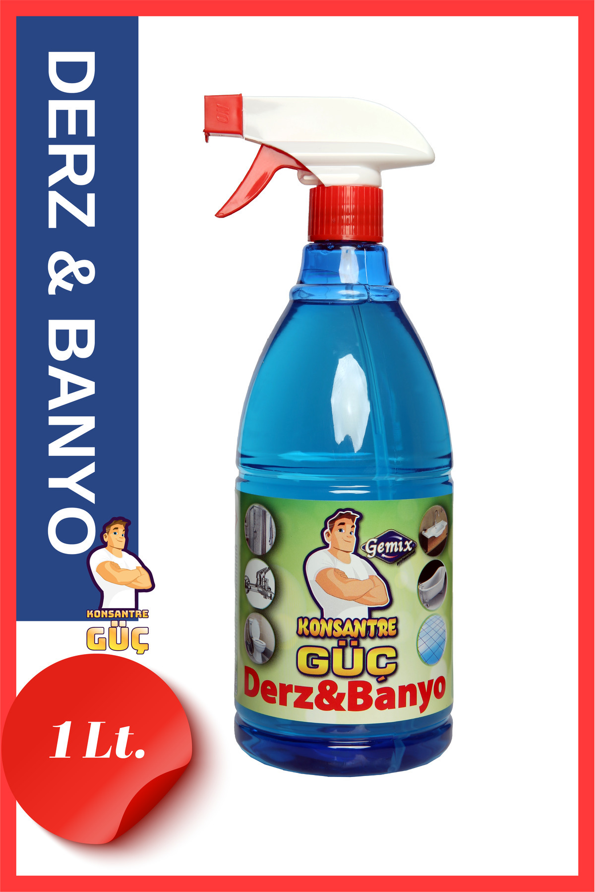 GEMİX Konsantre Güç Derz & Banyo Temizleyici Mavi 1000 Ml