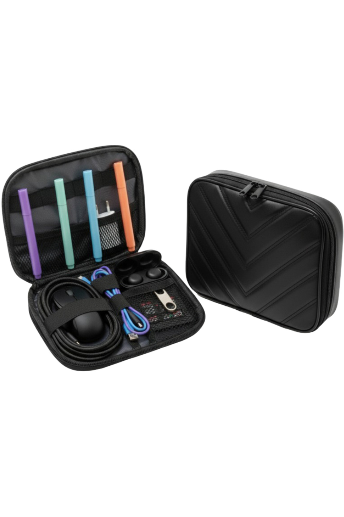 NS reliable  Çok Amaçlı Teknoloji Aksesuar Çantası, Organizer Çanta, Seyahat Organizeri Siyah - Görsel 3
