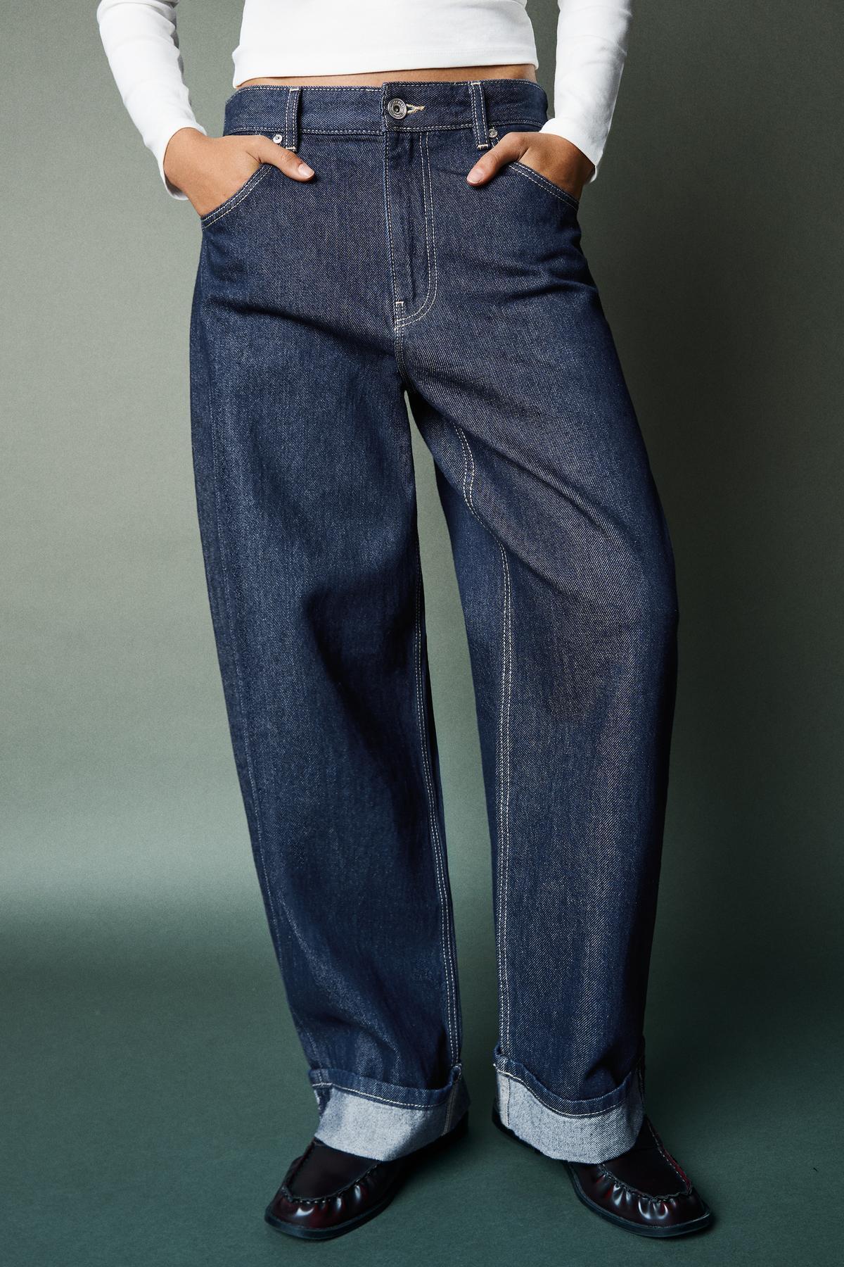 Bershka  Baggy fit, katlamalı paça jean - Görsel 4