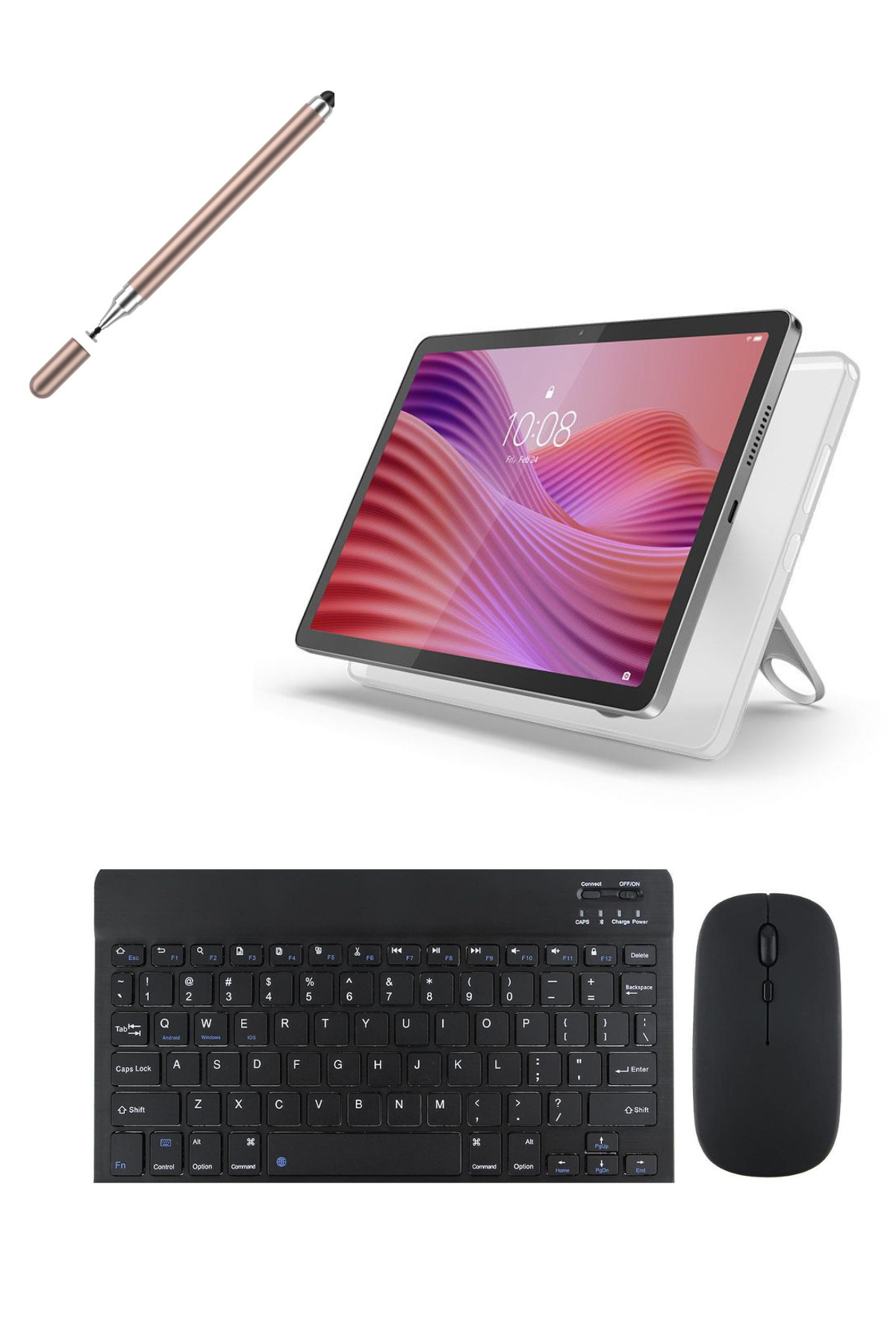 LENOVO Tab 4GB RAM 128 GB HAFIZA 10.1"İNCH M10 GRİ TABLET+ŞEFFAF KILIF+ KLAVYE+MOUSE+KALEM