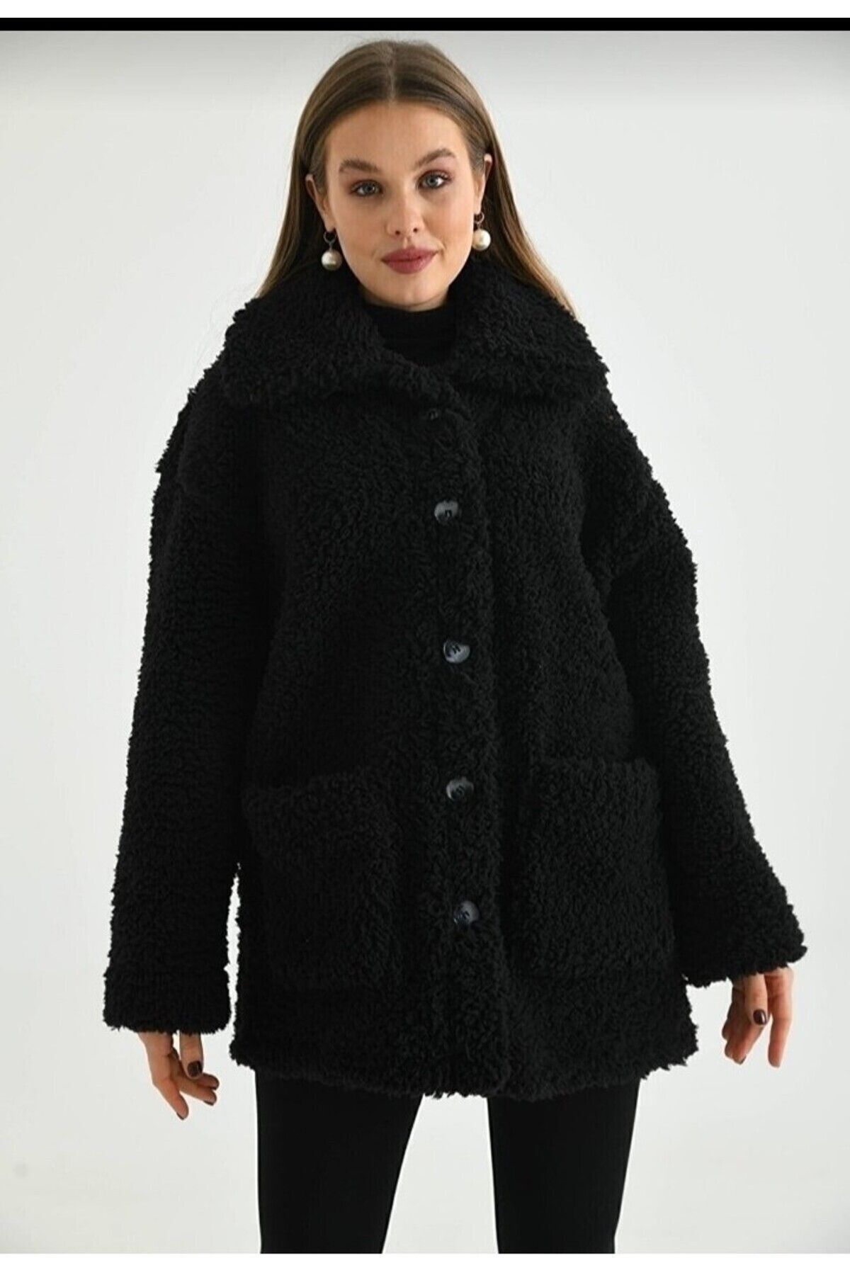 Vuslat Υπερμεγέθη βελούδινη ζακέτα με κουμπιά χωρίς επένδυση εσωτερικά και εξωτερικά