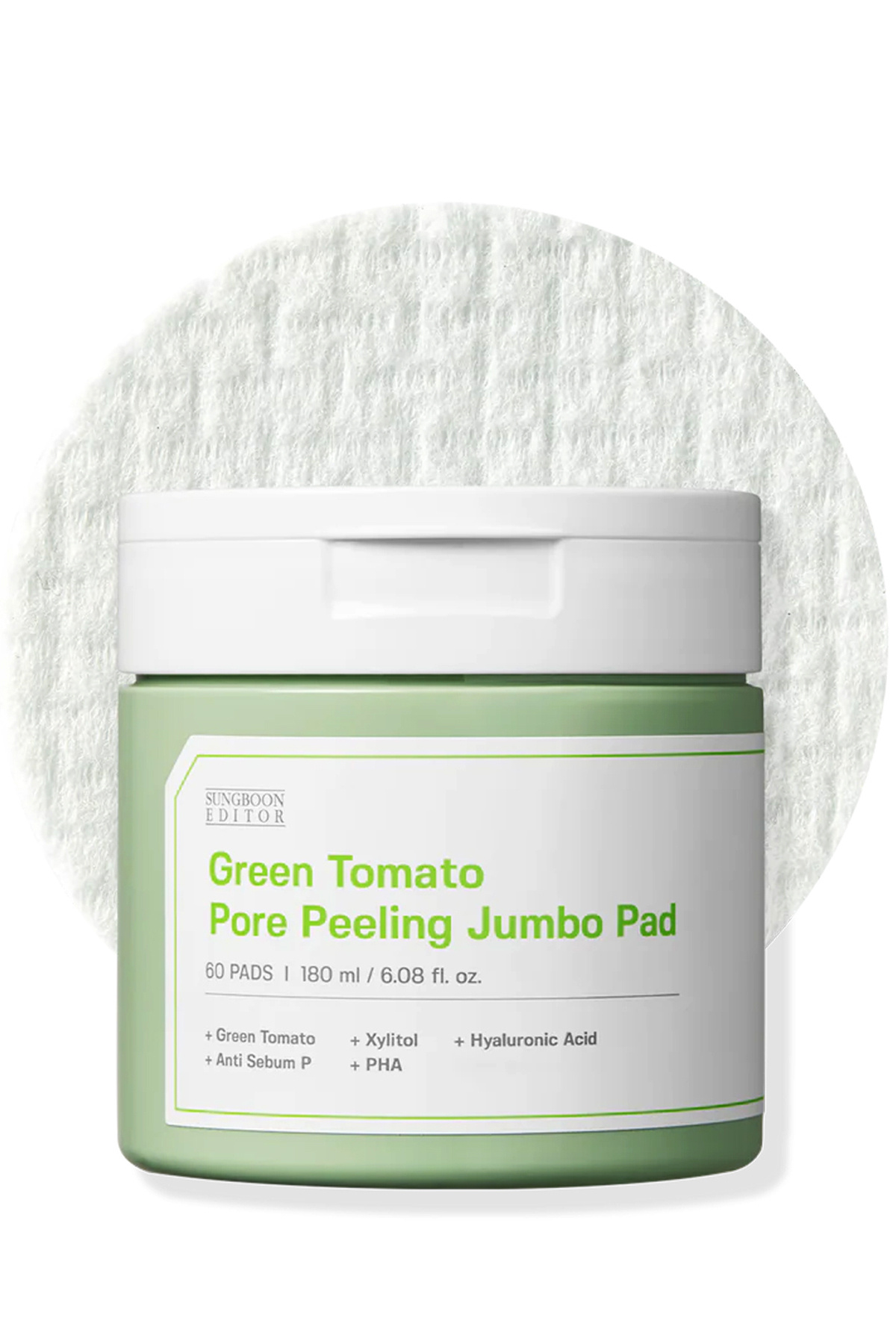 SUNGBOON EDITOR Green Tomato Pore Peeling Jumbo Pad/ Arındırıcı & Nemlendirici Peeling Pedi (60Adet)