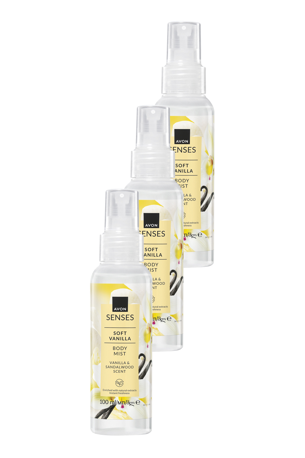 AVON Soft Vanilla Vanilya ve Sandal Ağacı Kokulu Vücut Spreyi 100 Ml. Üçlü Set