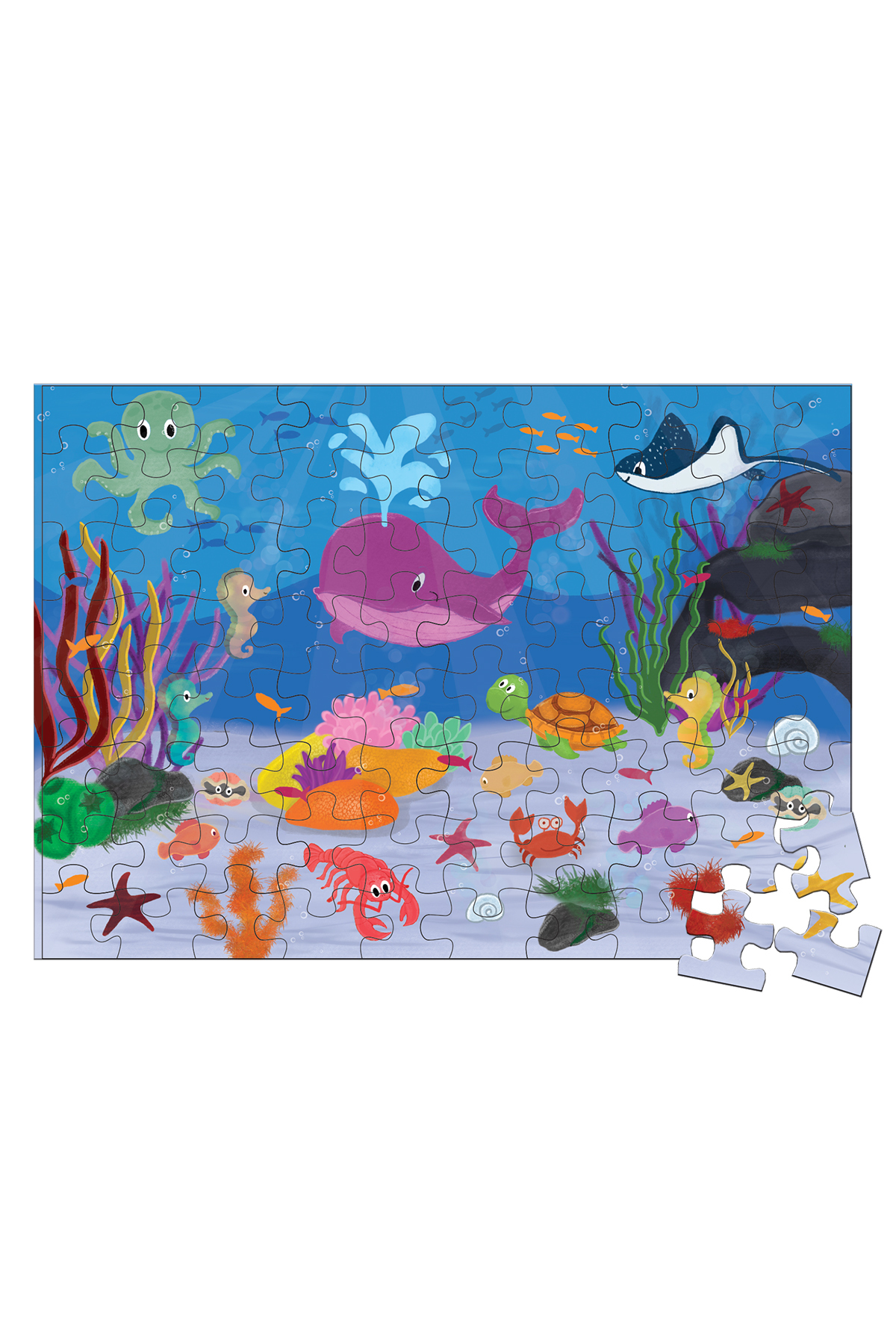 Bonkido 80-96-96 Parça Puzzle 3'lü Set Su Altı - Çufçuf Tren – Inşaat fotoğrafı 4 (önizleme)