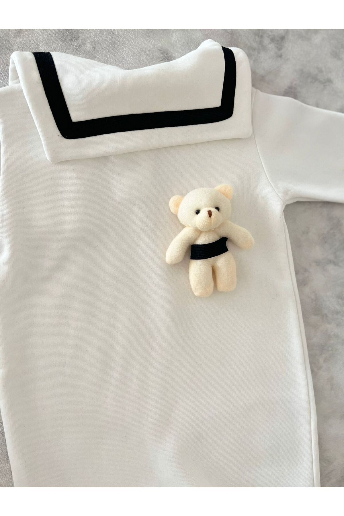 MBK GARDEN Şık Bebek Tulum – Denizci Yaka Ayıcıklı, Geniş Kalıp – MBK GARDEN 3-12 Ay fotoğrafı 6 (önizleme)