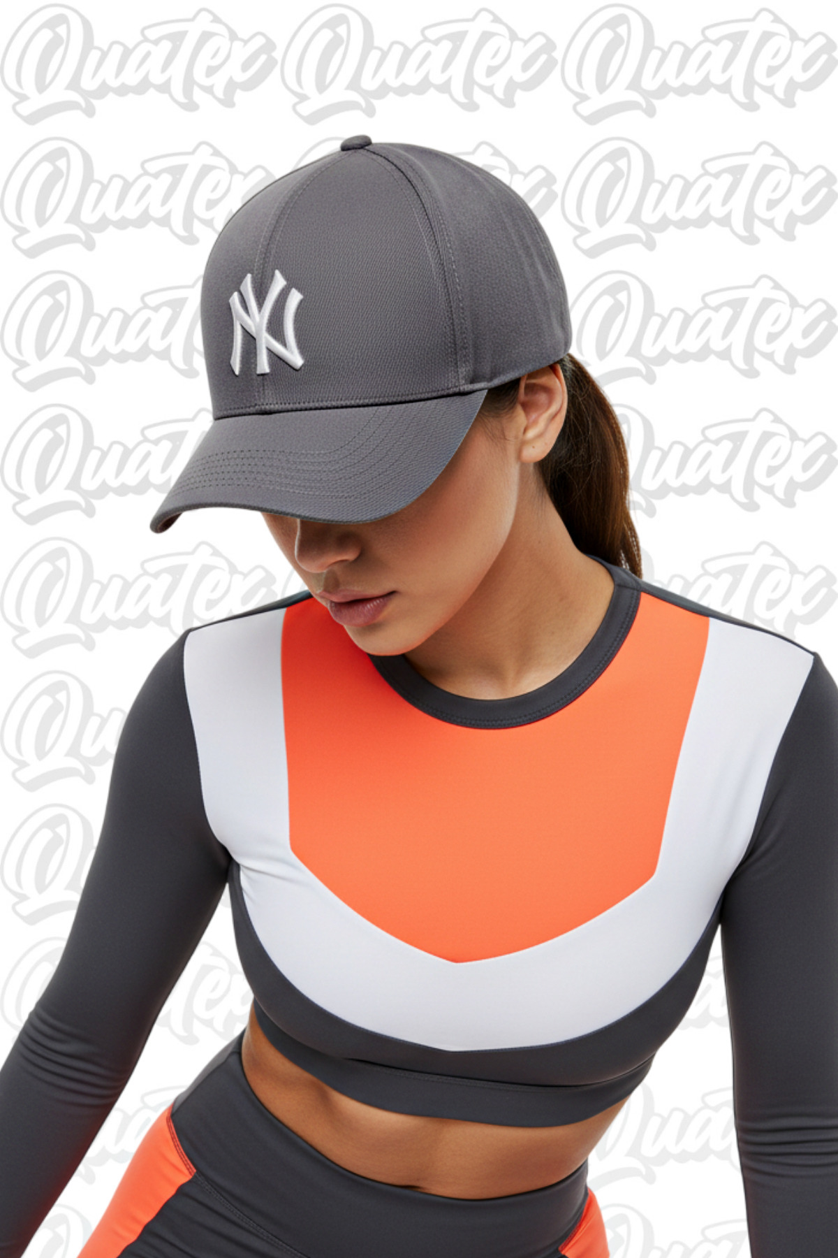 QUATEX  Ny New York Nakışlı Şapka – Gri %100 Pamuk Gabardin Unisex Model - Görsel 5