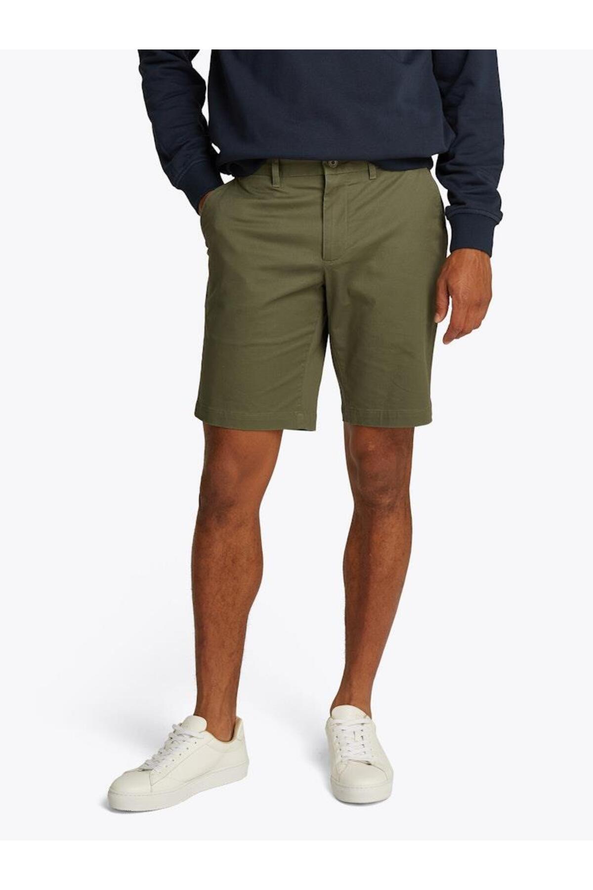 تامی هیلفیگر شلوارک مردانه هارلم مدل ۱۹۸۵، سبز-خاکی-NI34