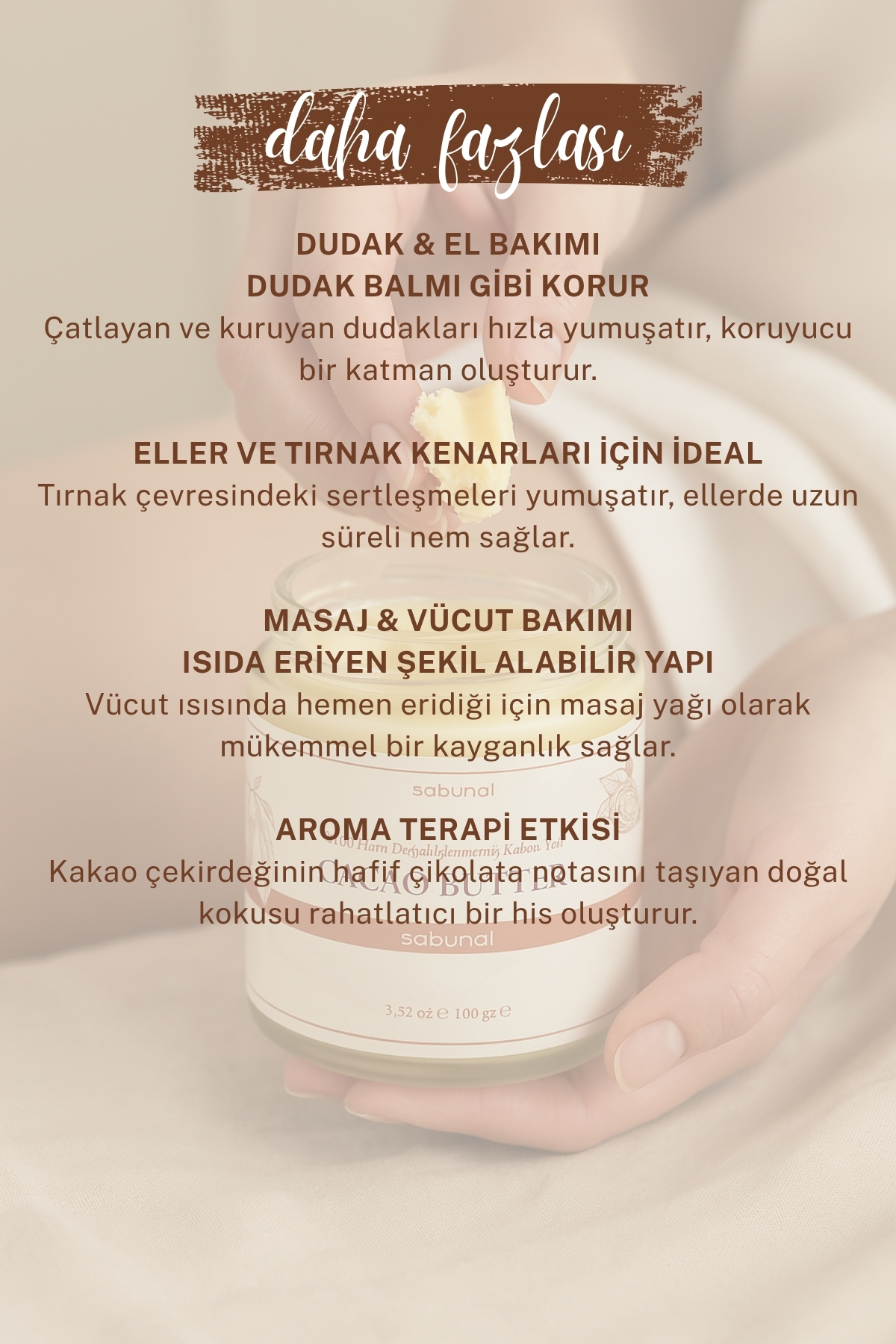 Kakao Yağı - Soğuk Sıkım Ham İşlenmemiş Raw Virgin Cacao Butter 100 gr — TYC1MAYLHN172425016806793 — تصویر 6 از 8