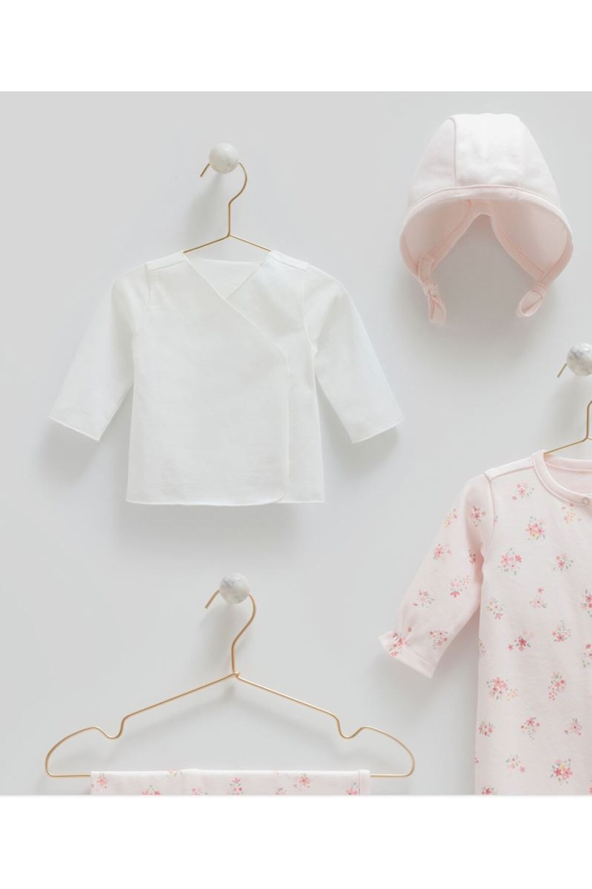 Caramell İncibaby % 100 Pamuk Flower 10'lu Kız Bebek Hastane Çıkış Seti New Season fotoğrafı 6 (önizleme)