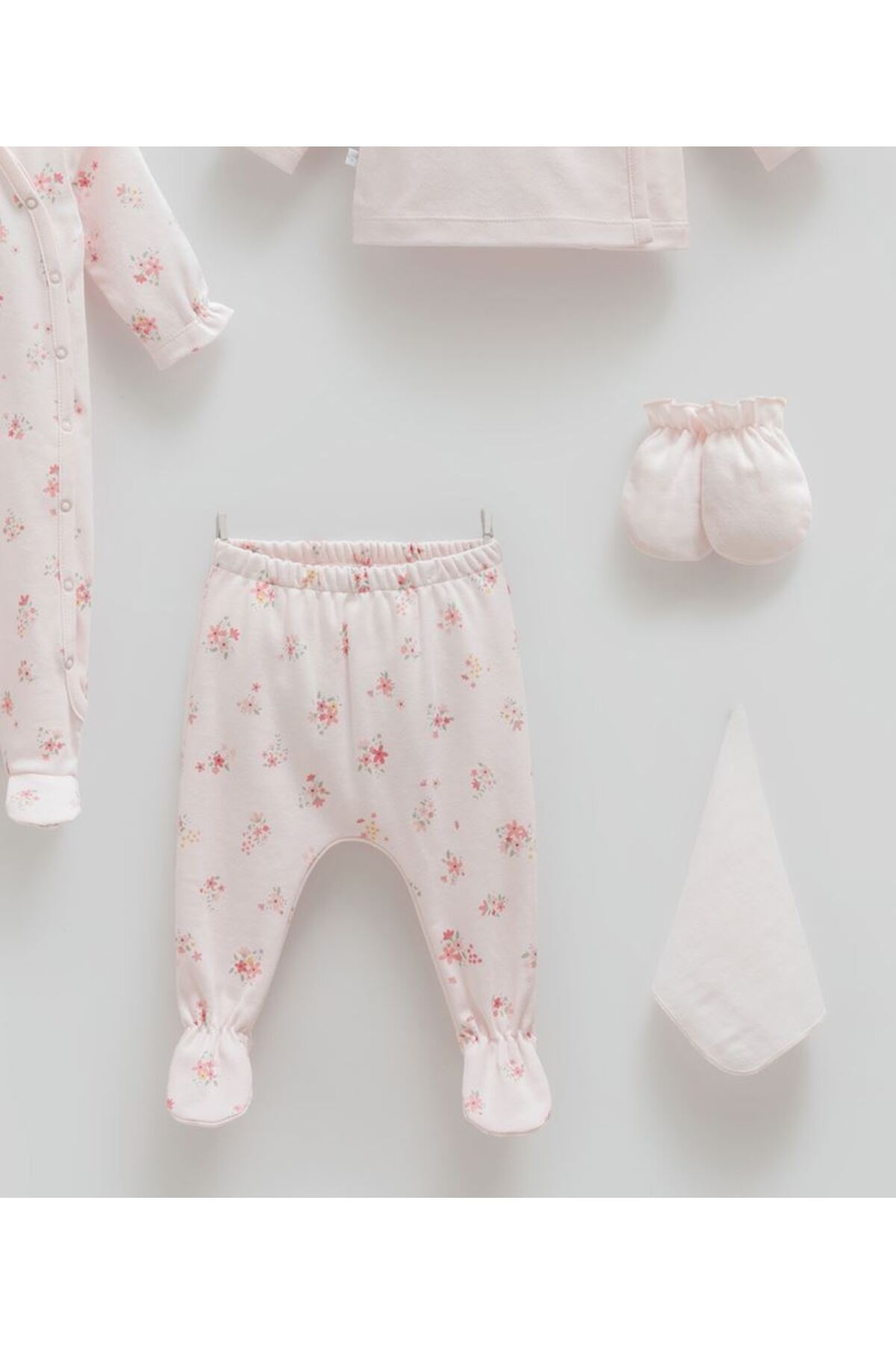 Caramell İncibaby % 100 Pamuk Flower 10'lu Kız Bebek Hastane Çıkış Seti New Season fotoğrafı 5 (önizleme)