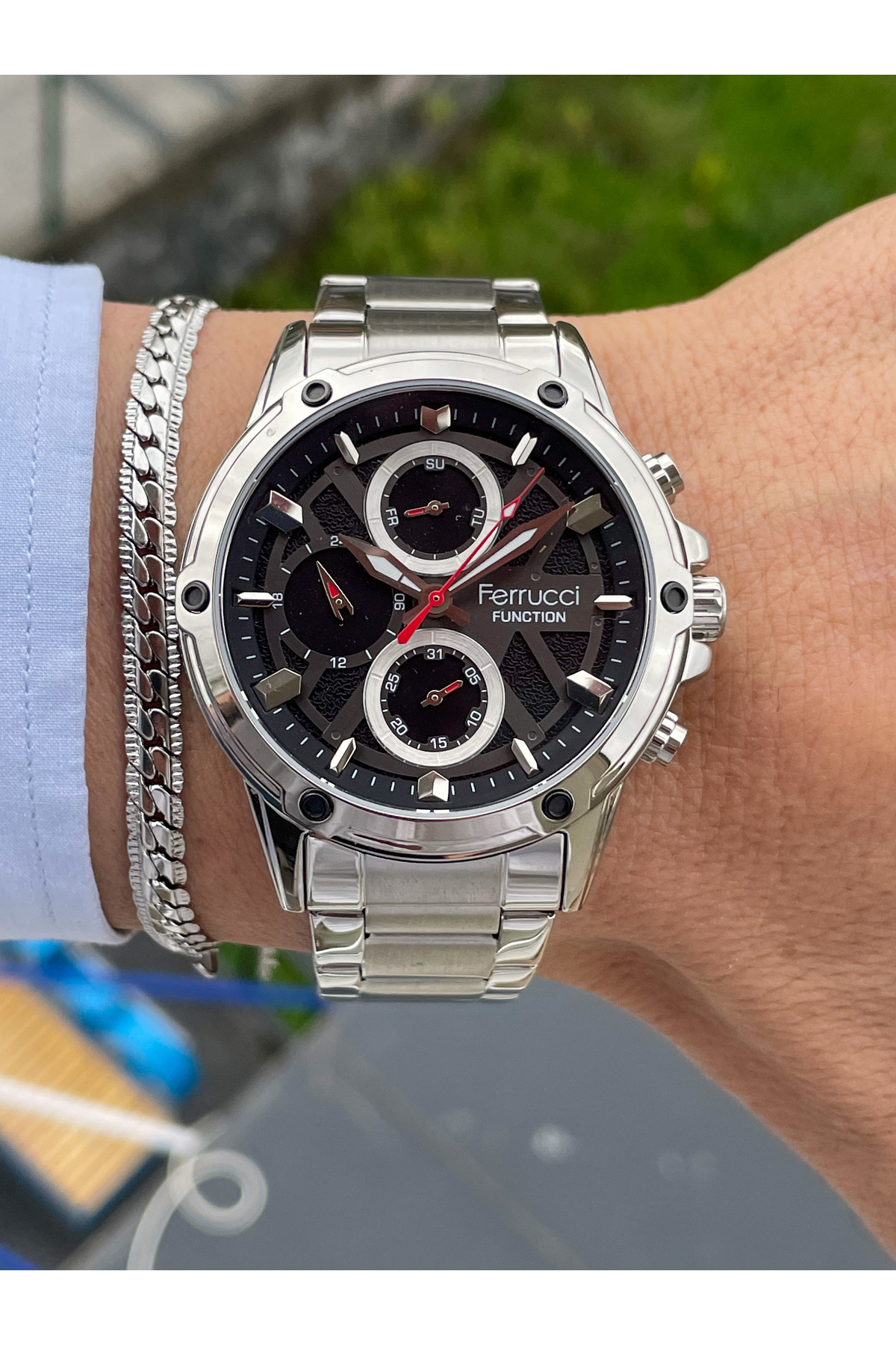 ساعت مچی مردانه بند فولادی فصلی، تمام عملکردها فعال