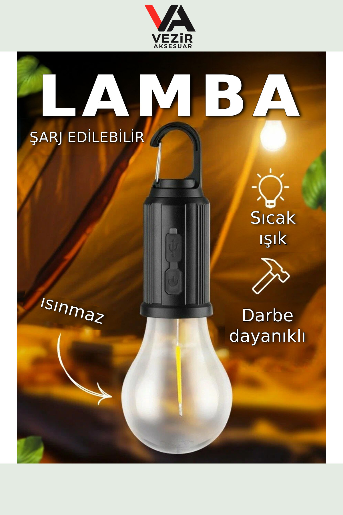 BUFFER®PX Şarj Olabilen 3 Modlu LED Lamba | Kamp, Bahçe, Balıkçılık, Dış Cephe İçin Mükemmel