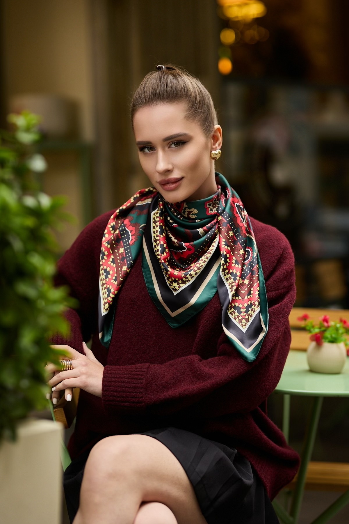WOMEN'S SCARF BANDANA SCARF 90CM
