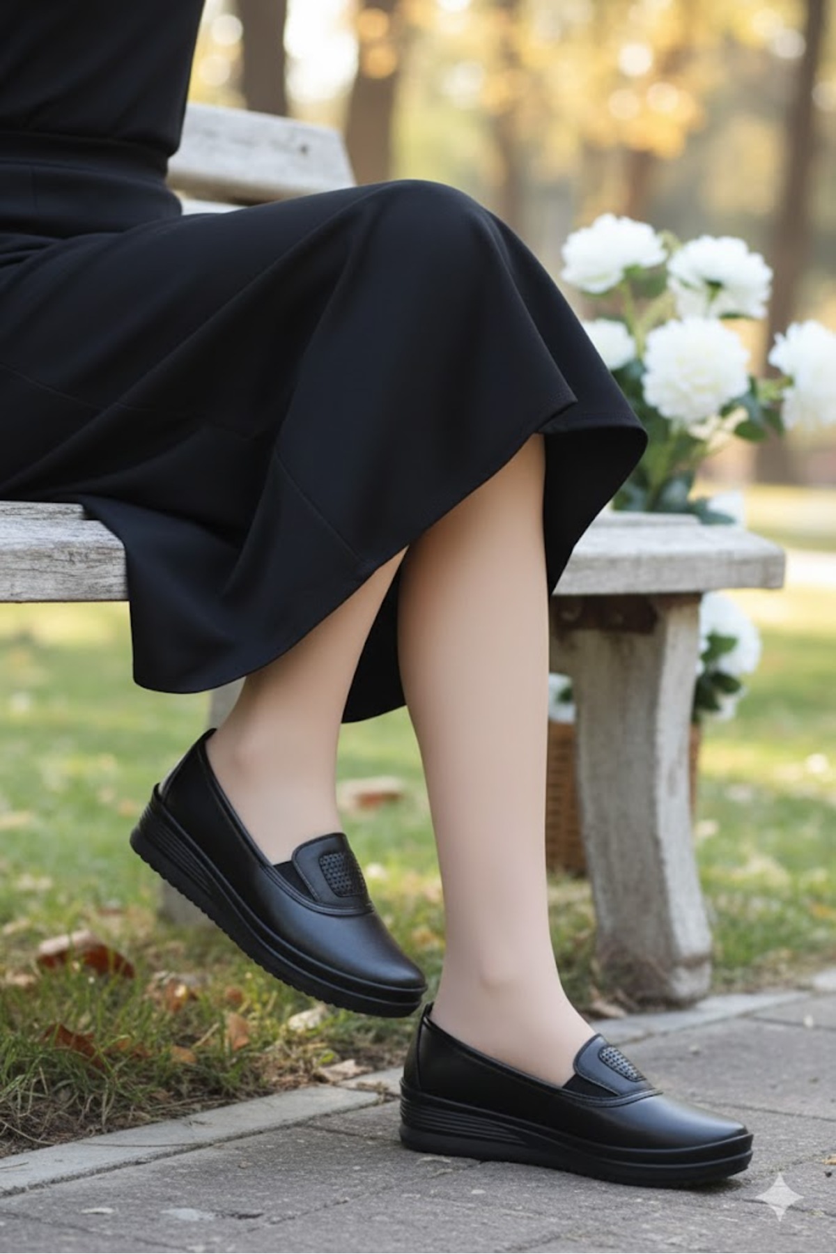 fort  Safir 1262 Siyah Ortopedik Ayakkabı Günlük Kadın Ayakkabı - Görsel 3