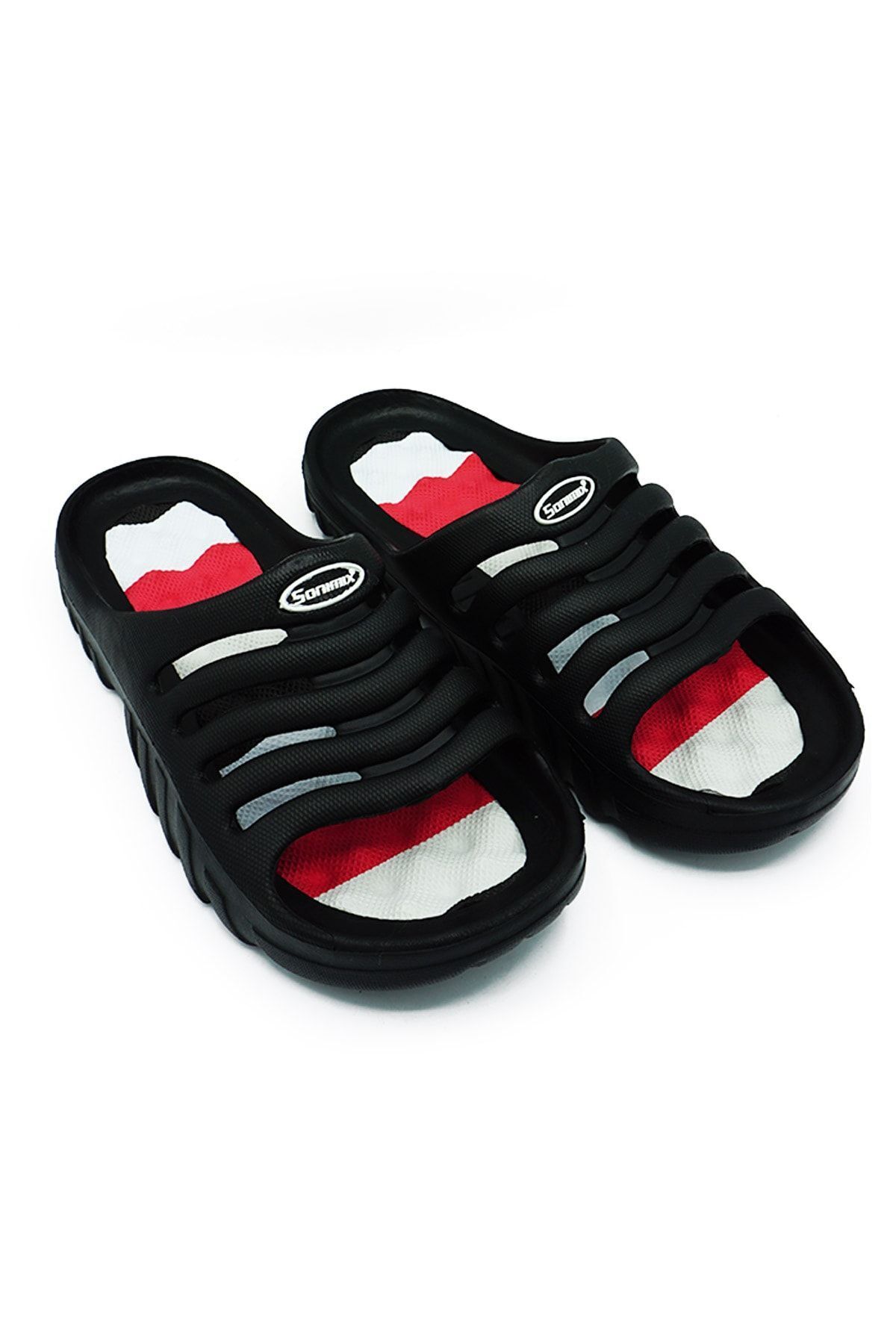 Sonimix Erkek Masaj Tabanlı Terlik Banyo-balkon-plaj Terliği Siyah
