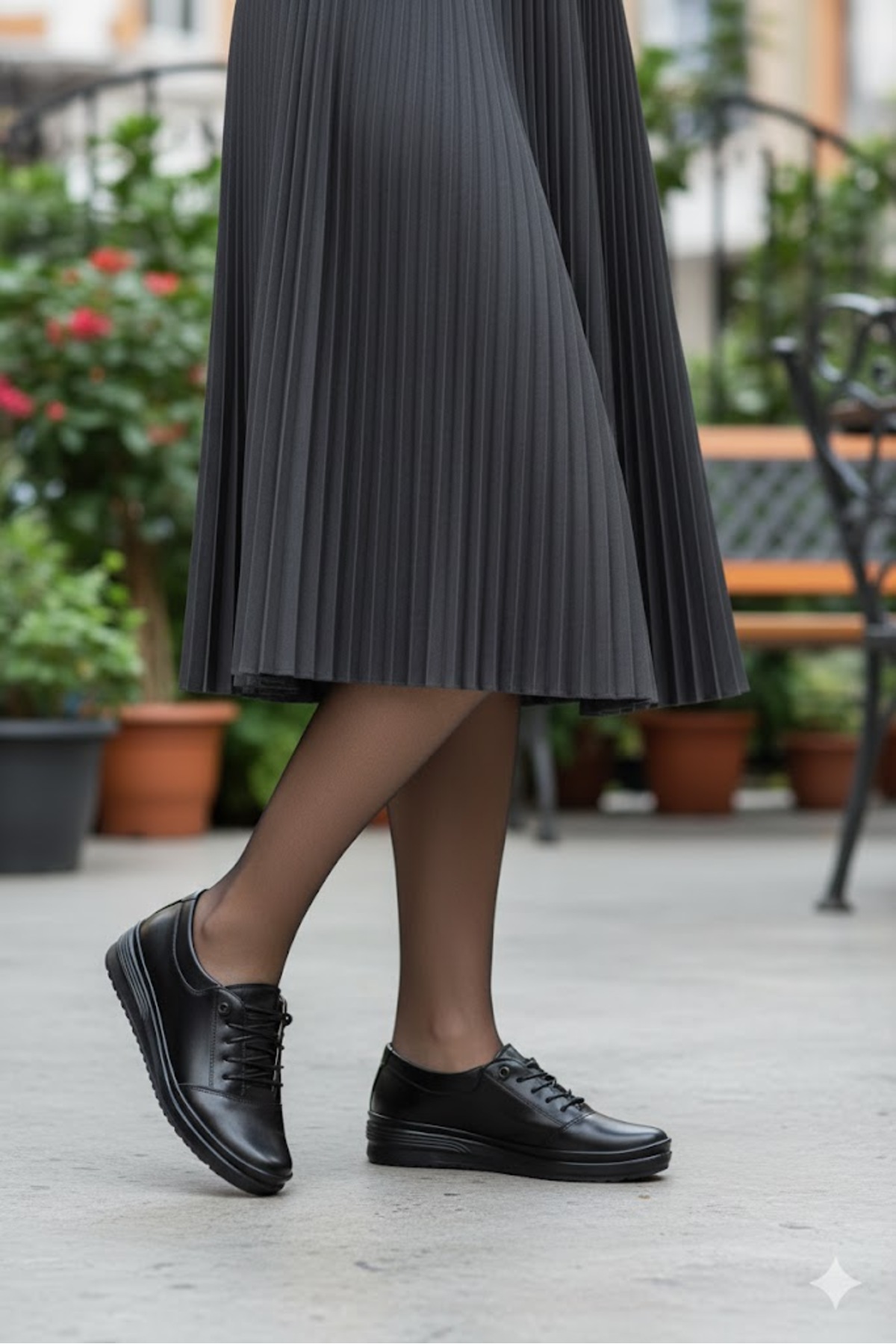fort  Safir 1212 Siyah Ortopedik Anne Ayakkabısı Klasik Ayakkabı Kadın Günlük Ayakkabı - Görsel 6