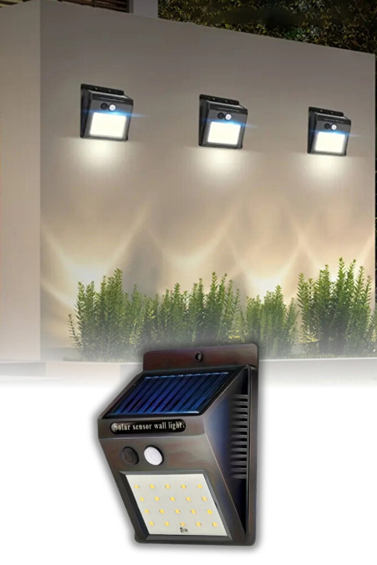 Keyfi Sepet 1 Adet Solar Güneş Enerjili Hareket Sensörlü Taraflı Bahçe Garaj Ev Aydınlatma Lambası