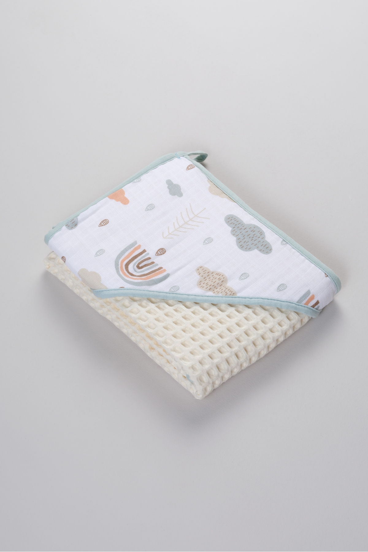 Bondberro Waffle Kumaş %100 Pamuk Bebek ve Çocuk Bornoz Havlu fotoğrafı 3 (önizleme)