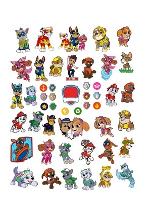 Gigglywings Paw Patrol 2'li set, Paw Patrol Etiket,Paw Patrol Çıkartma,Paw Pa...