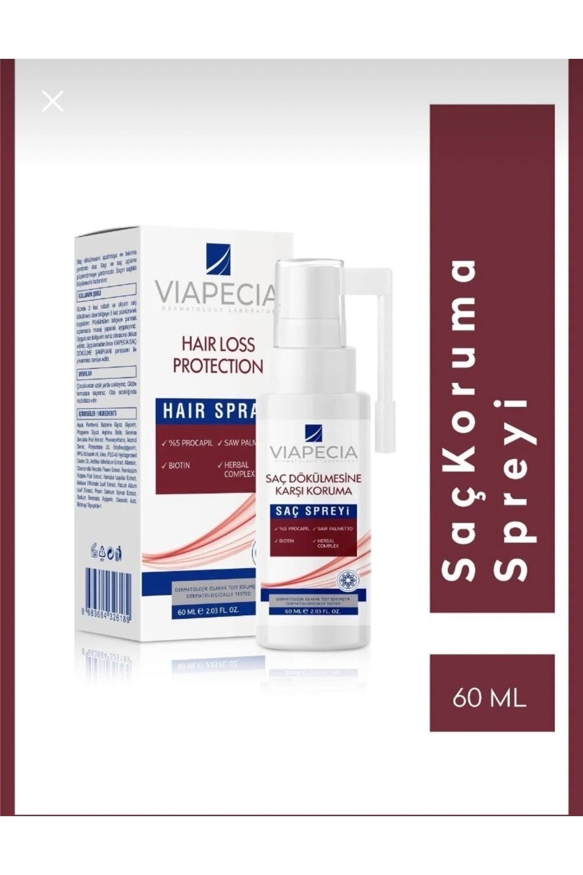 GenelTedarik Saç ve deri spreyi (Dökülme karşıtı unisex) 60ml %5 Procapil (Yoğun dökülmesi olanlar )