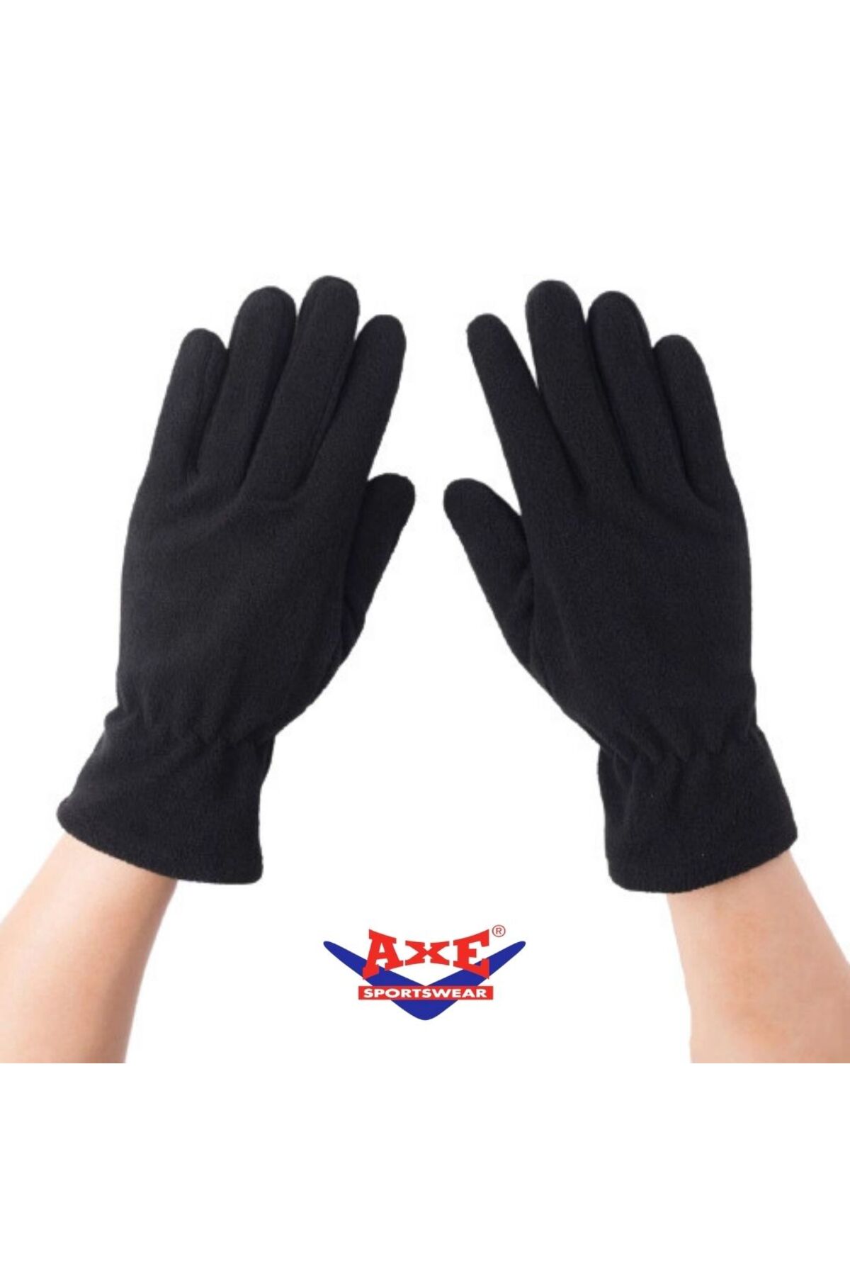 AXE SPORTSWEAR  Kadın Siyah Kışlık Yumuşak Dokulu Termal Polar Eldiven Glove - Görsel 3