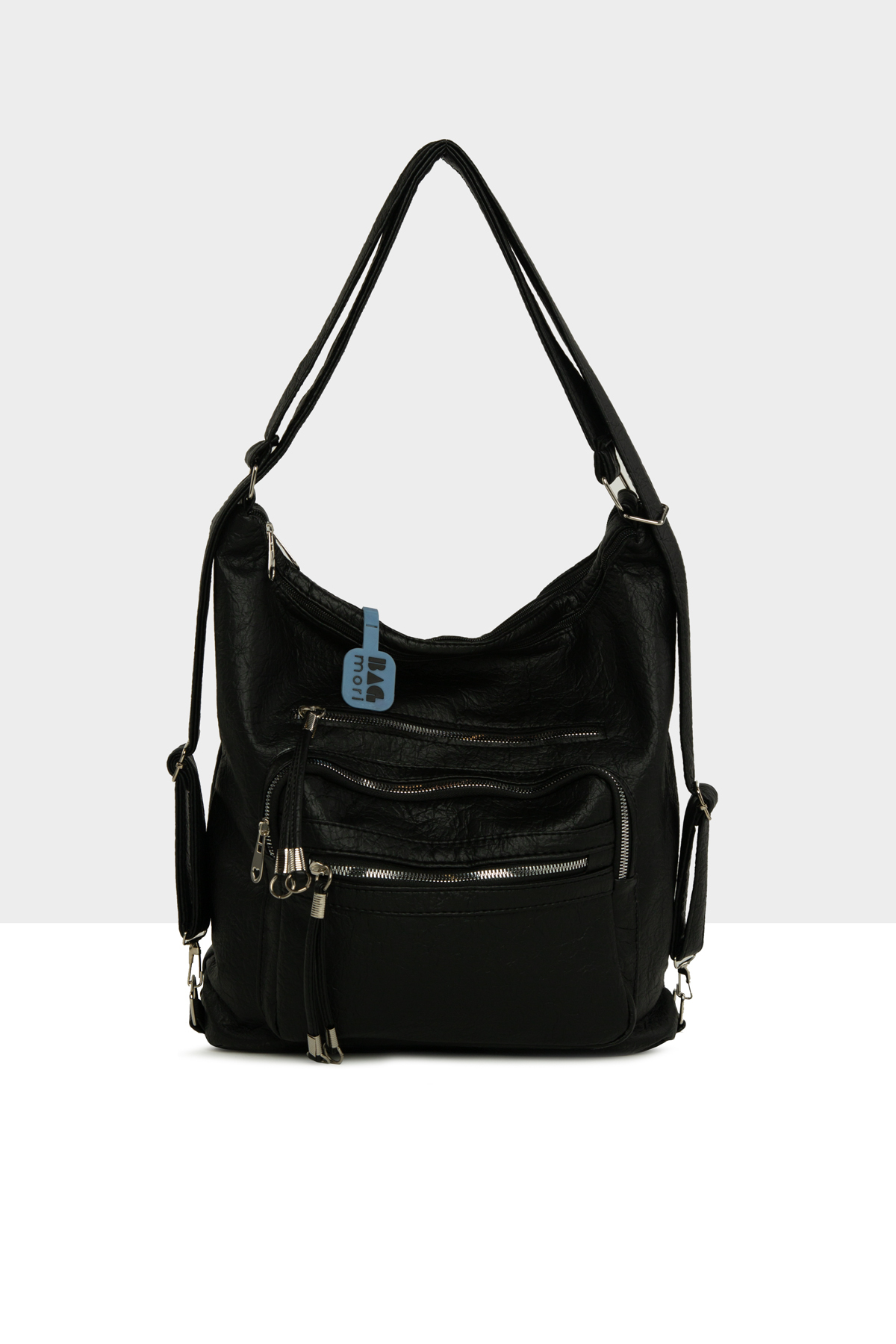 Black Women's Five-Eyed Pocket Loose Strap and Backpack M000008664