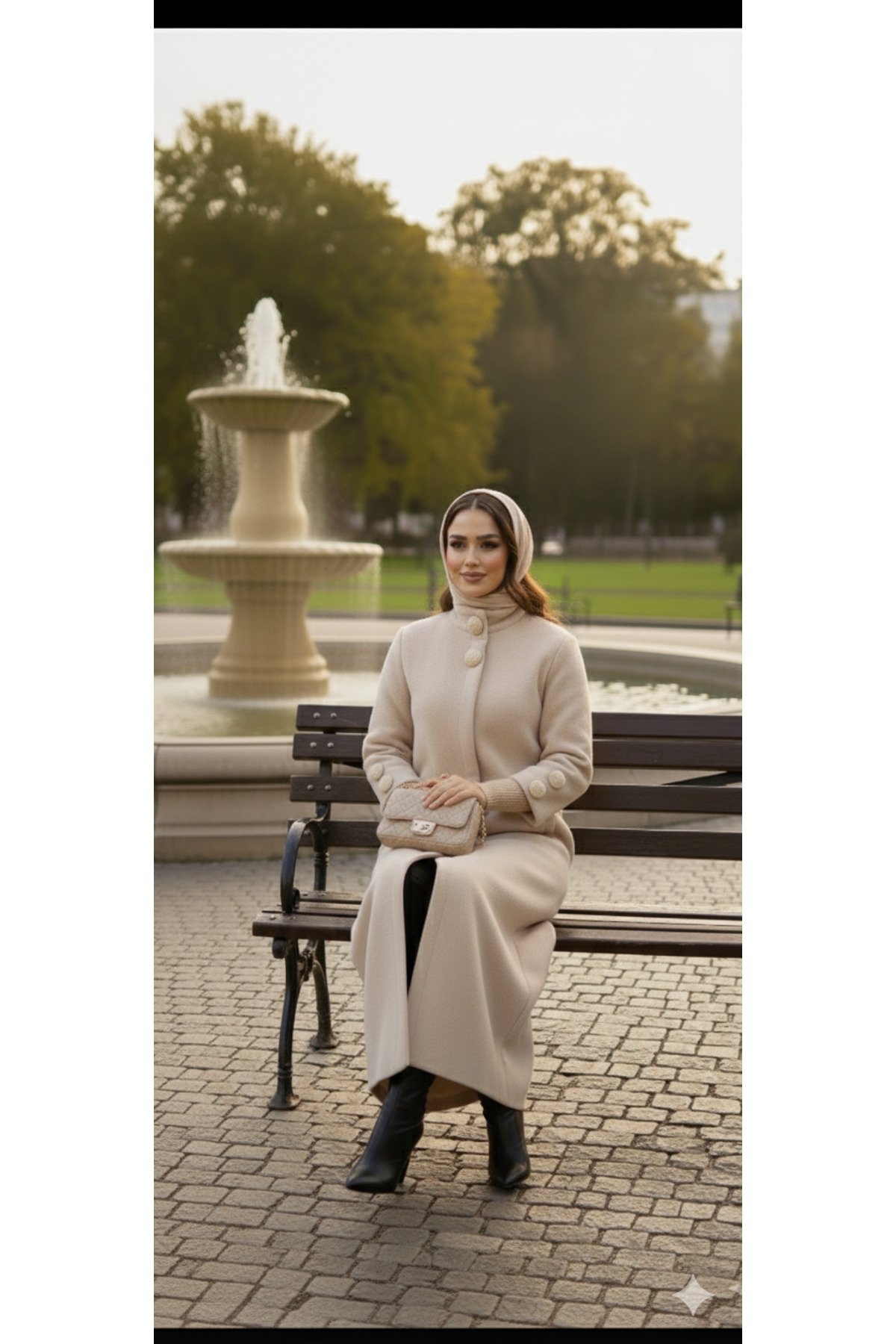 Hakko  Tay Tüyü Manto Palto - Görsel 6