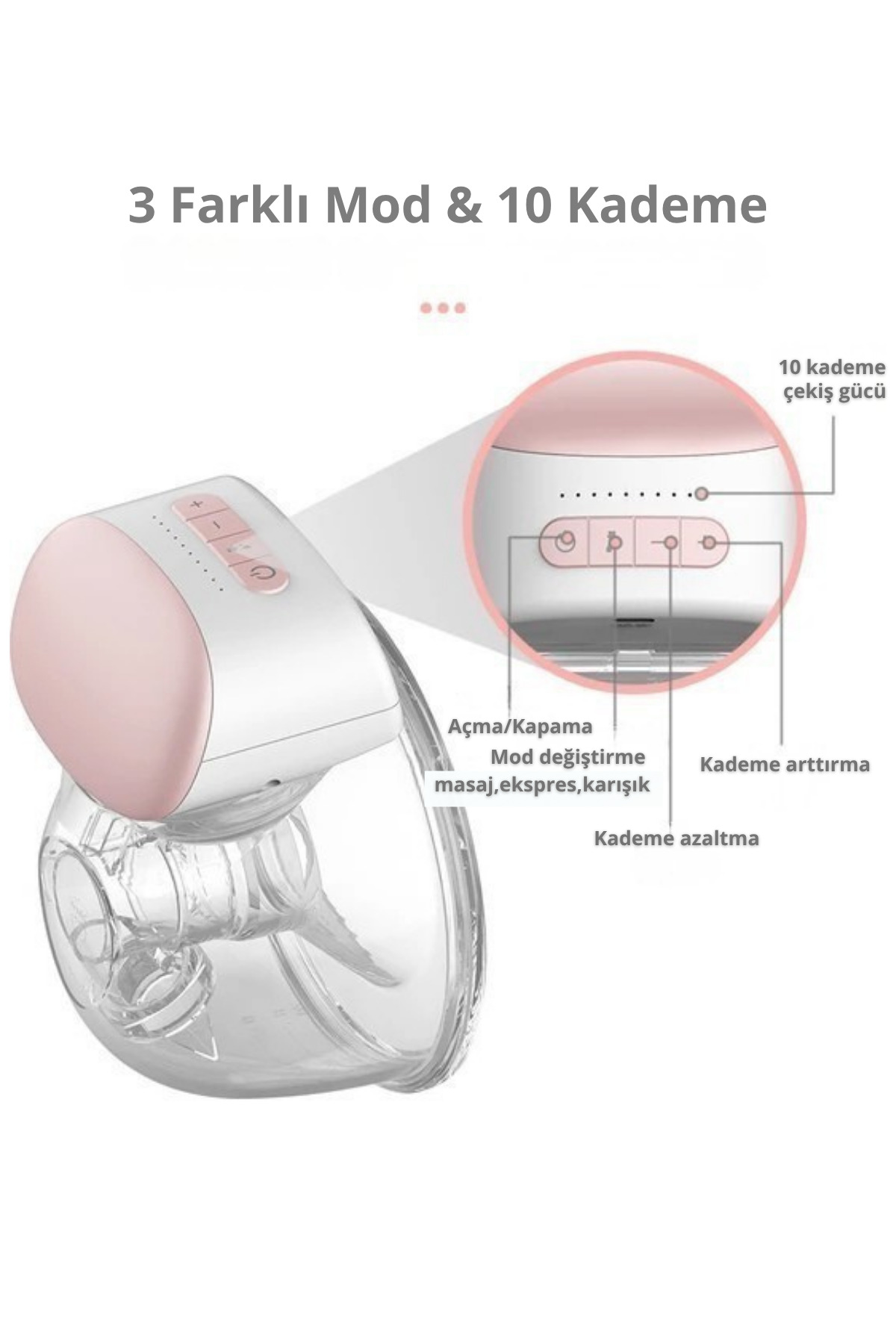 Bebebao P1 240 ML Giyilebilir Elektrikli Süt Sağma Göğüs Pompası fotoğrafı 6 (önizleme)
